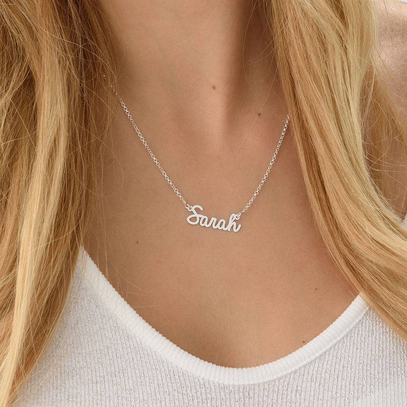 Gifts for Kids - Tiny Personalized Cursive Name Necklace in Silver - Name Necklace for Kids