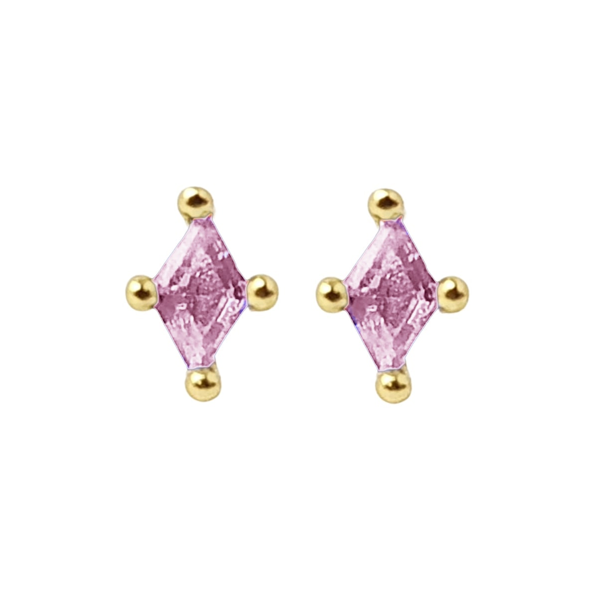 Tiny Pink Tourmaline Stud October Birthstone Earrings