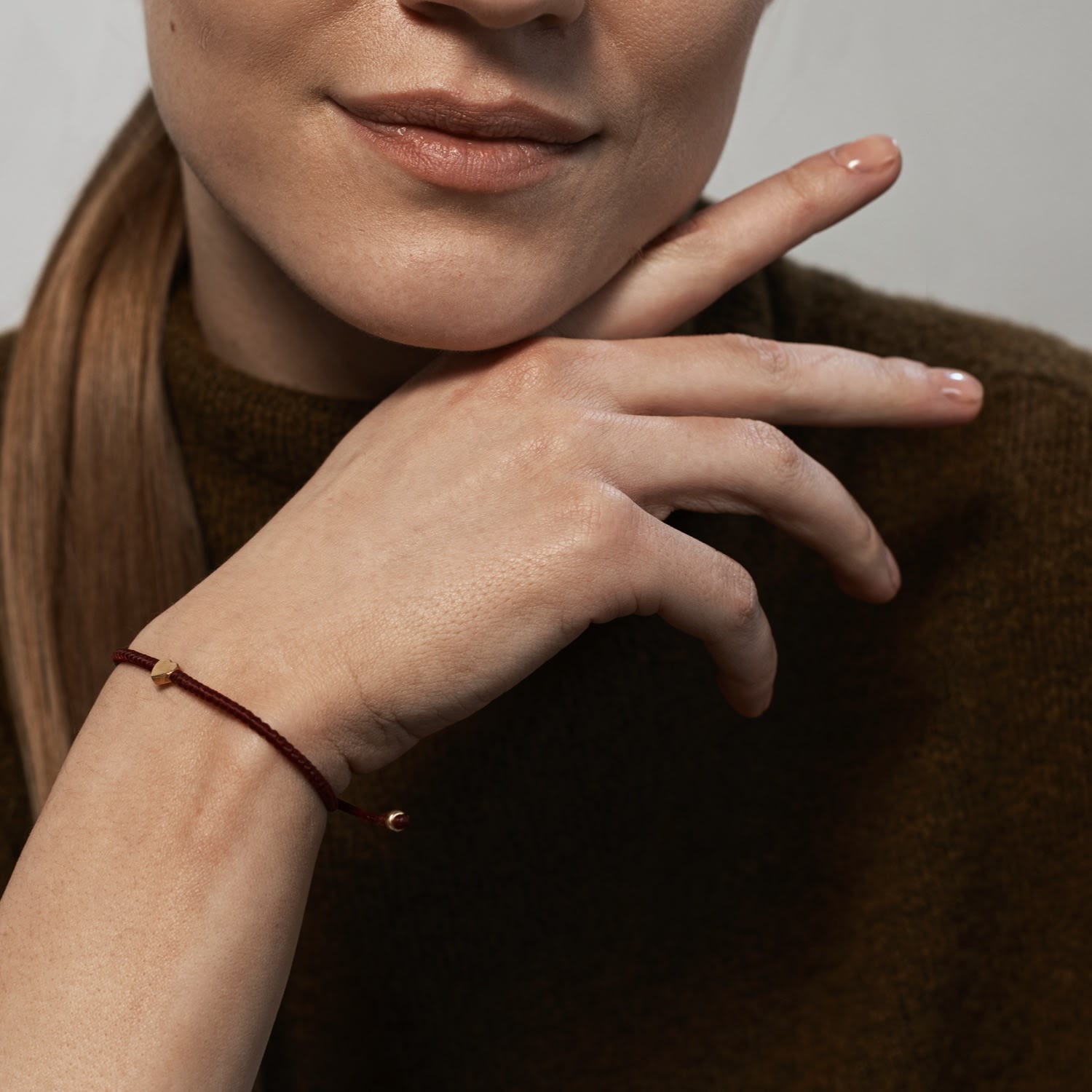 Tiny Silver Heart Wine Red Bracelet For Women - Multicolour