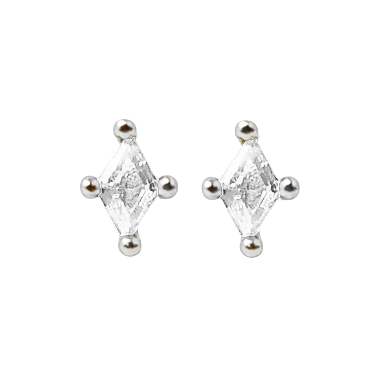 Tiny Stud Diamond Everyday Sterling Silver Earrings