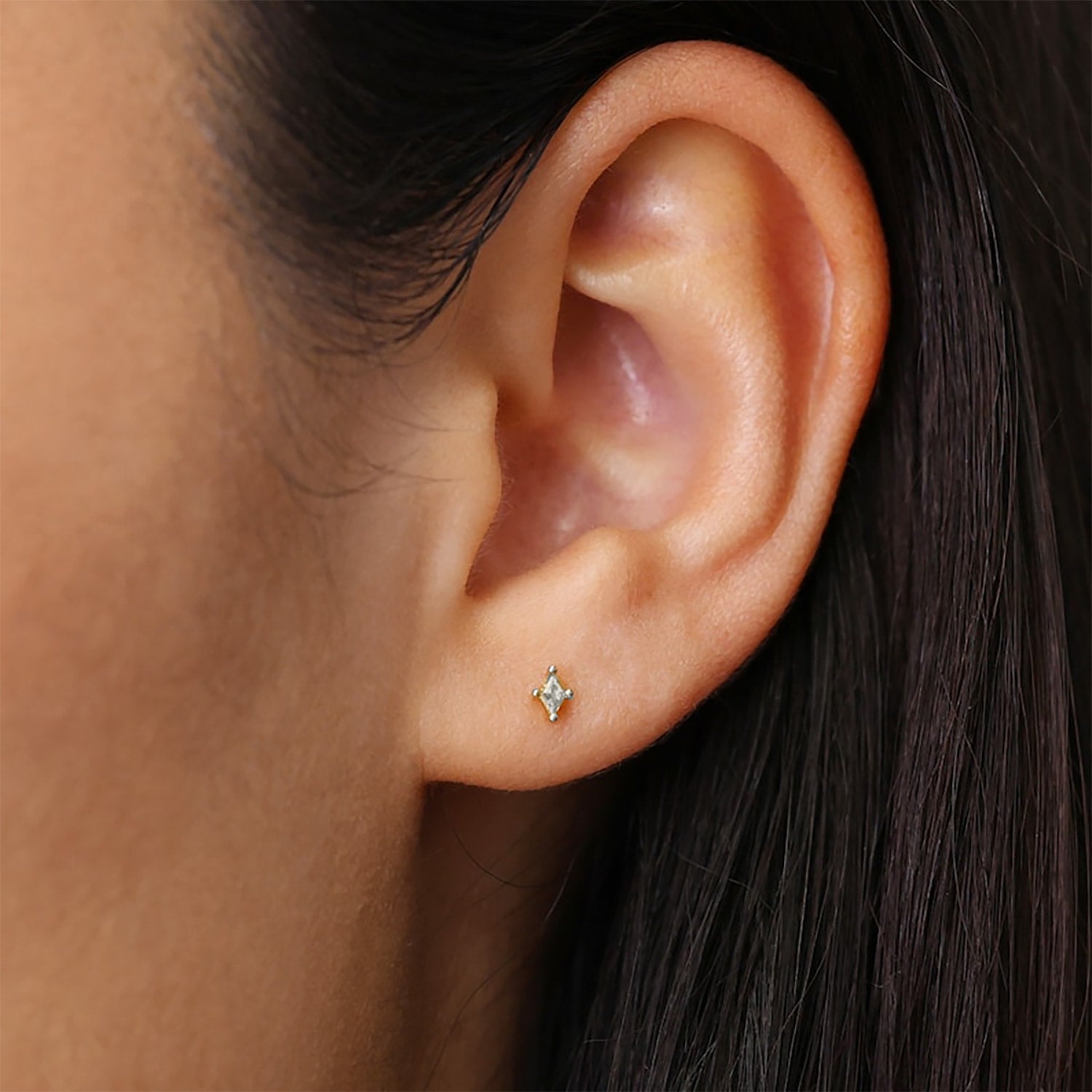 Tiny Stud Diamond Everyday Sterling Silver Earrings