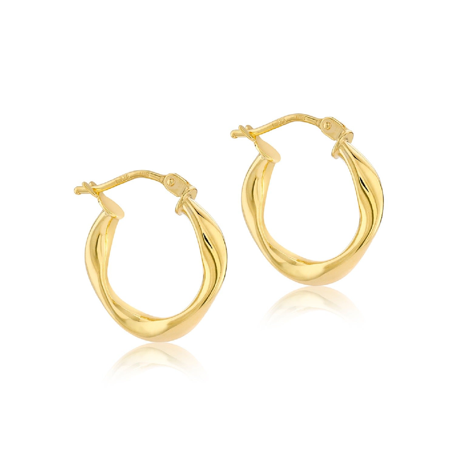 Gold Plated Twisted Creole Hoop Earrings