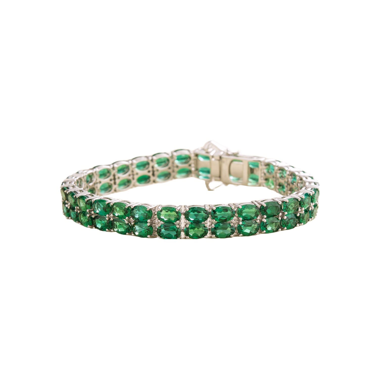 Salto Double Tennis Bracelet In Emerald