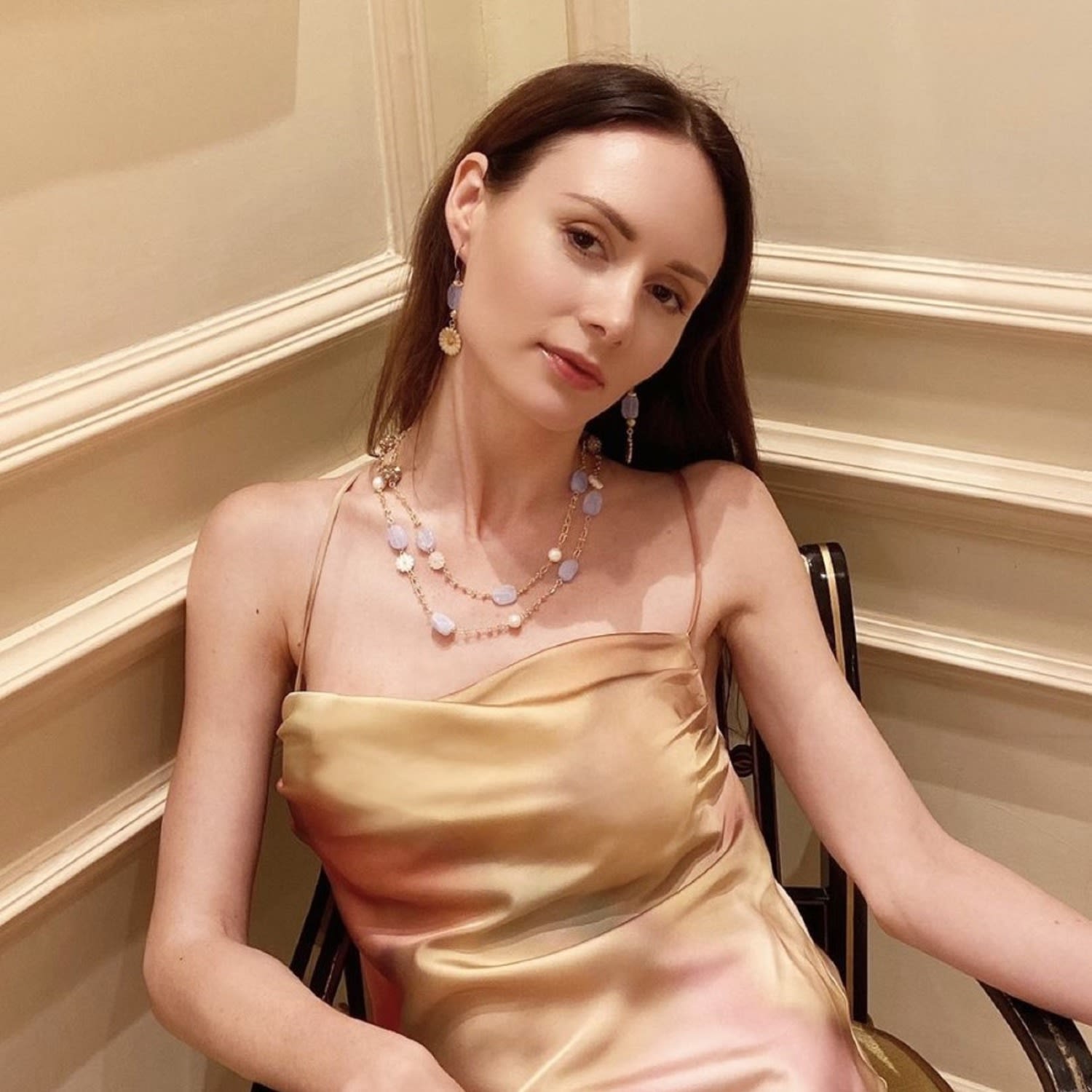 Blue Lace Agate Sunflower Dangle Hook Earrings