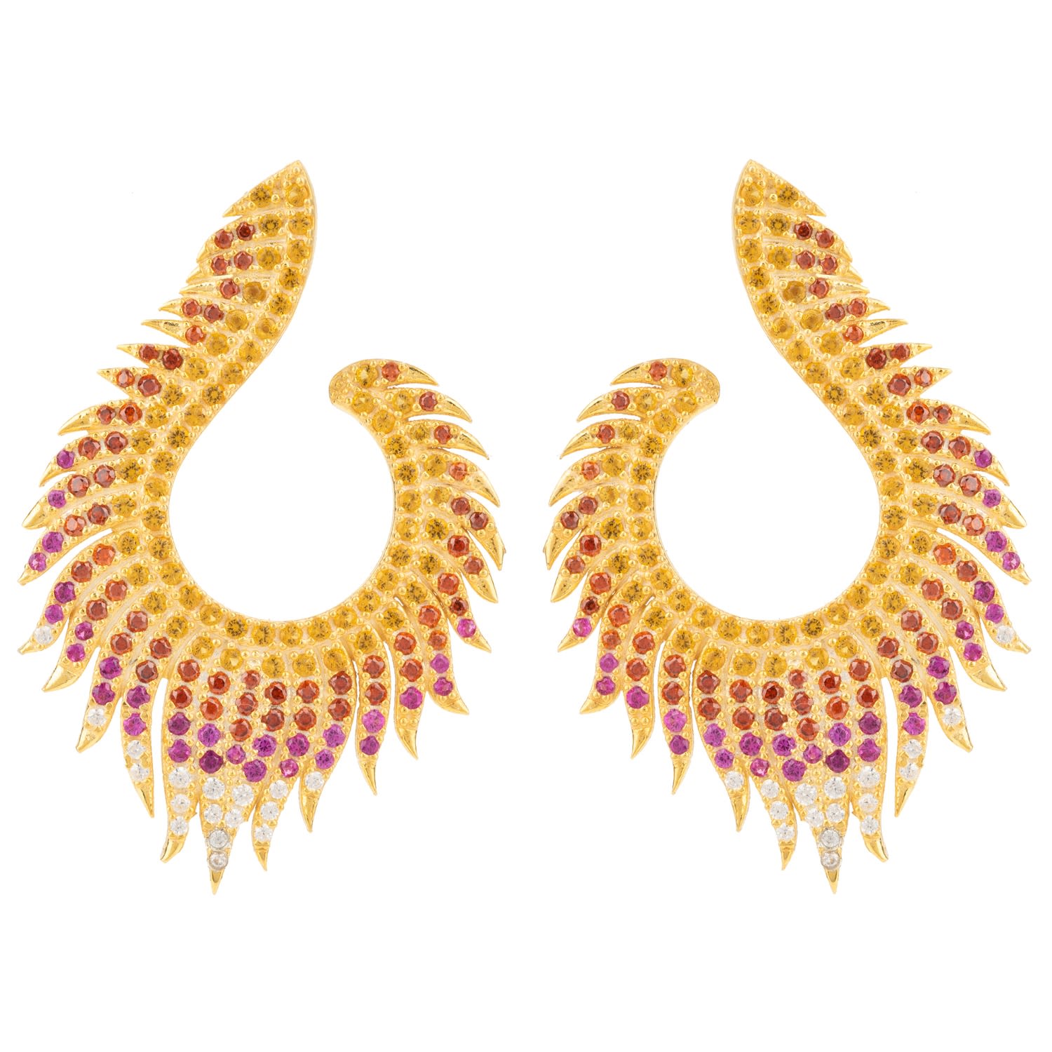 Flame Earrings Golden Fire Gold