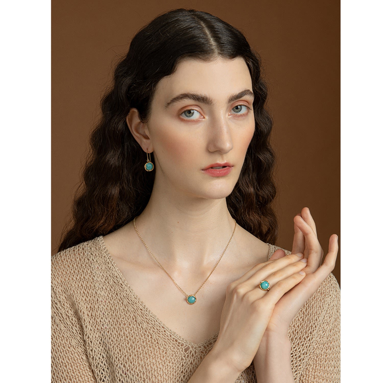 Ad Astra Gold-Plated Amazonite Earrings