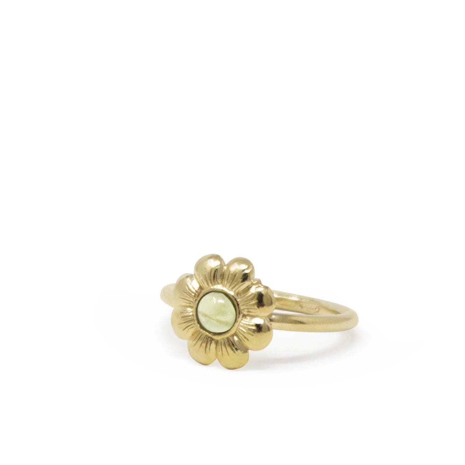 Mini Flower Gold-Plated Peridot Ring