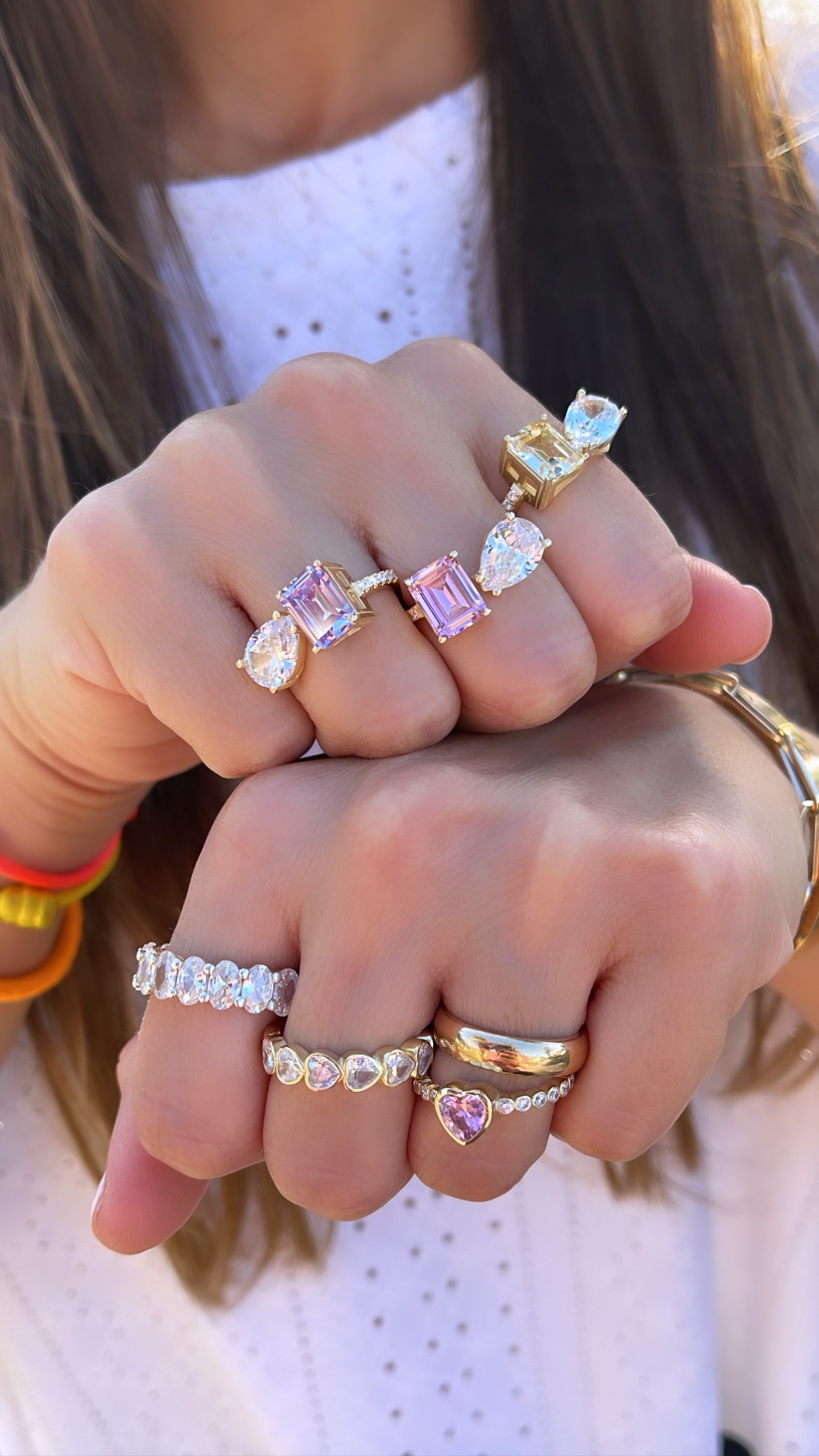 Toi Et Moi Ring - Pink & White