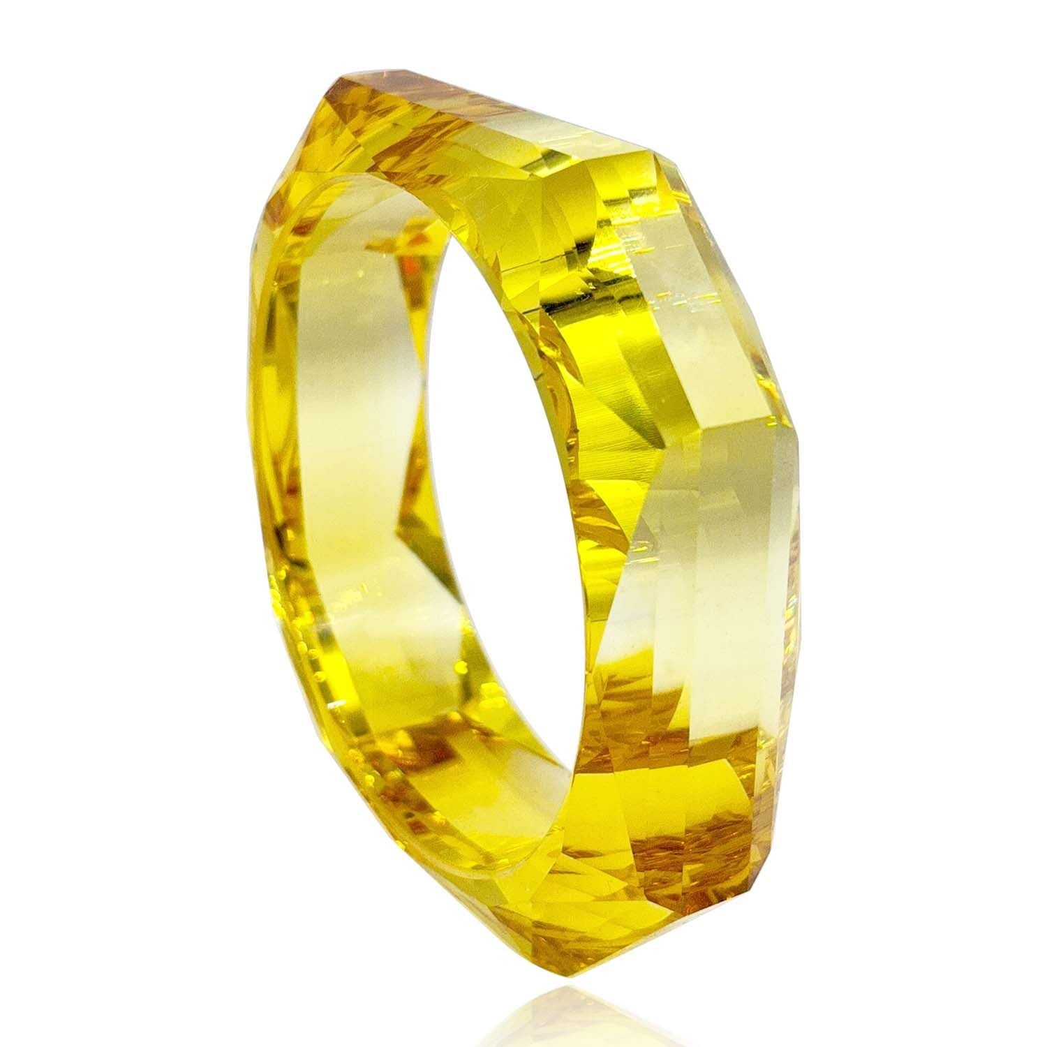 Topaz Acrylic Faceted Banlge
