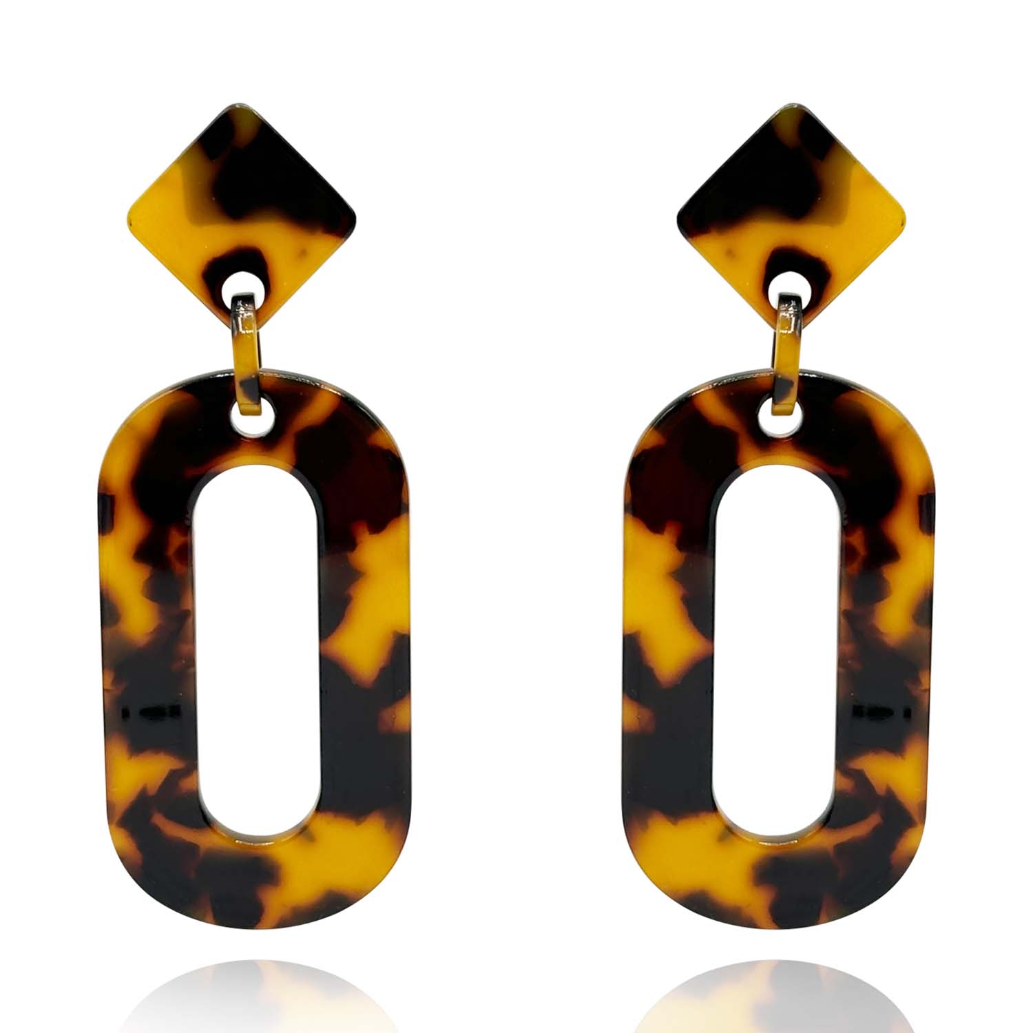Tortoise Elongated Hoop Earrings