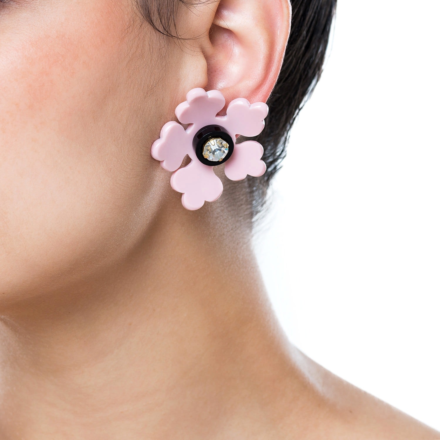 Acrylic Handmade Earring Kit Flower - Pink & Purple