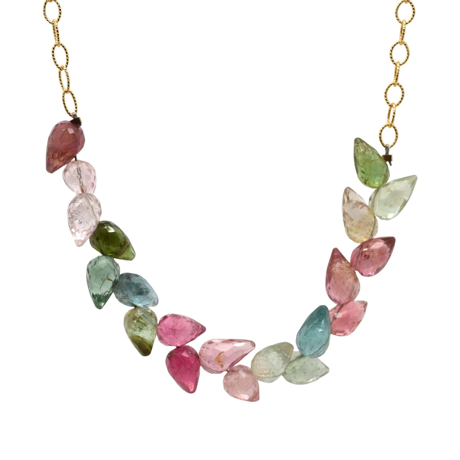 Tourmaline Leaf Gold Necklace