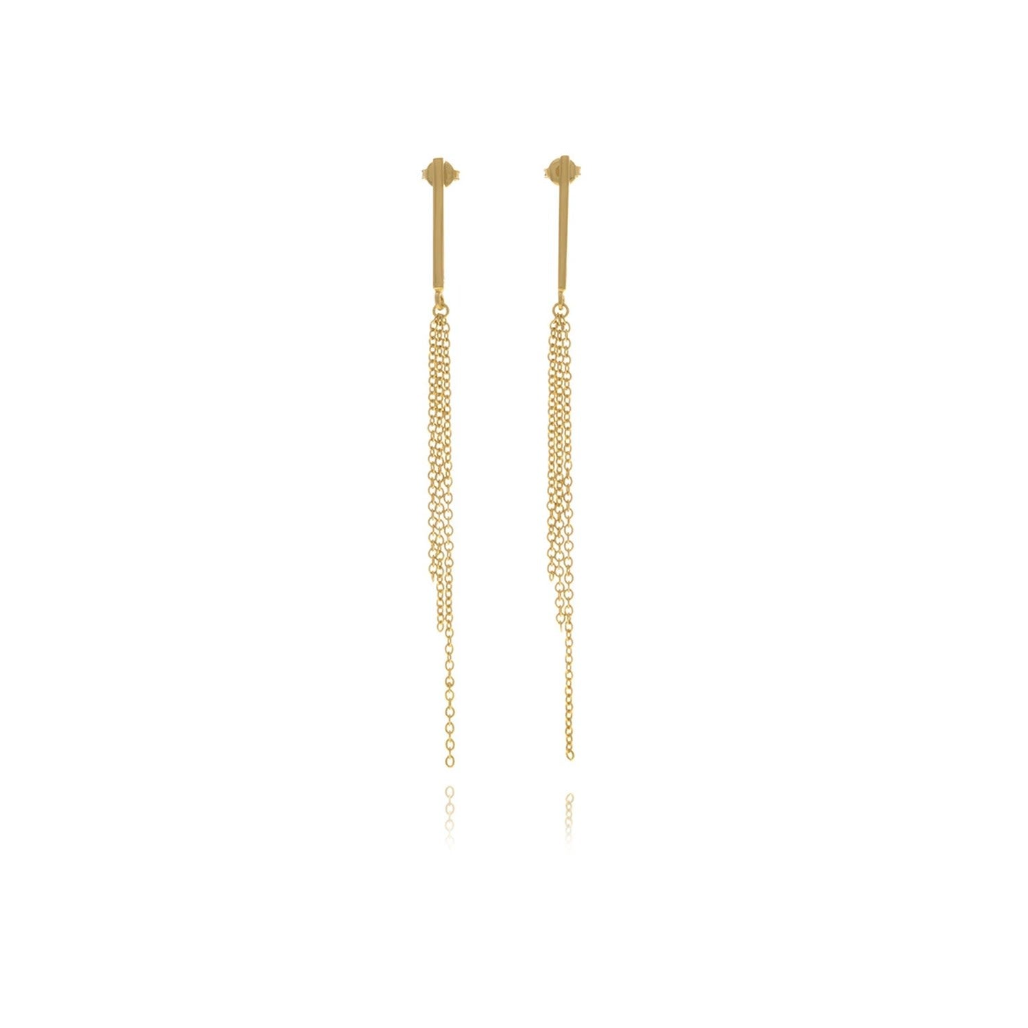Gold Reverie Chain Bar Earrings