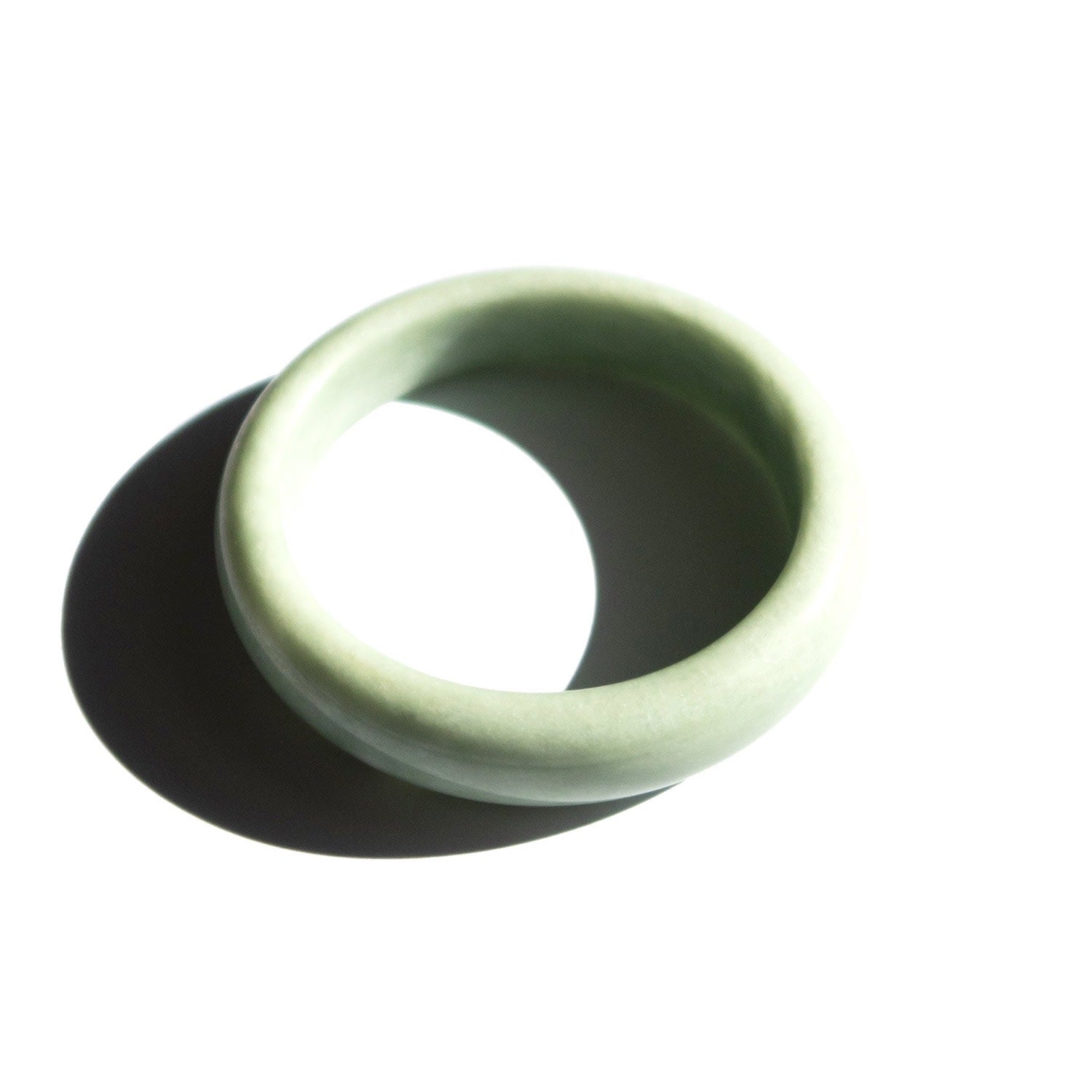 Tennis Opaque Green Jade Bangle - Off White