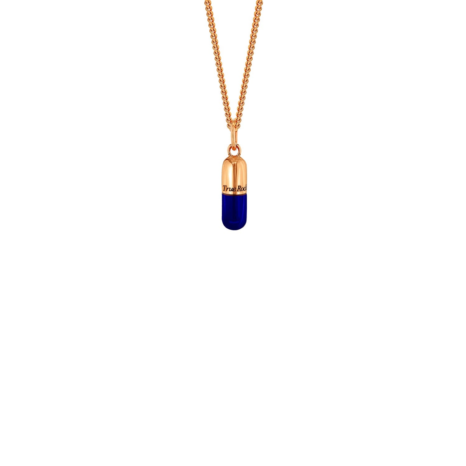 18Kt Rose Gold-Plated & Midnight Blue Mini Pill Pendant