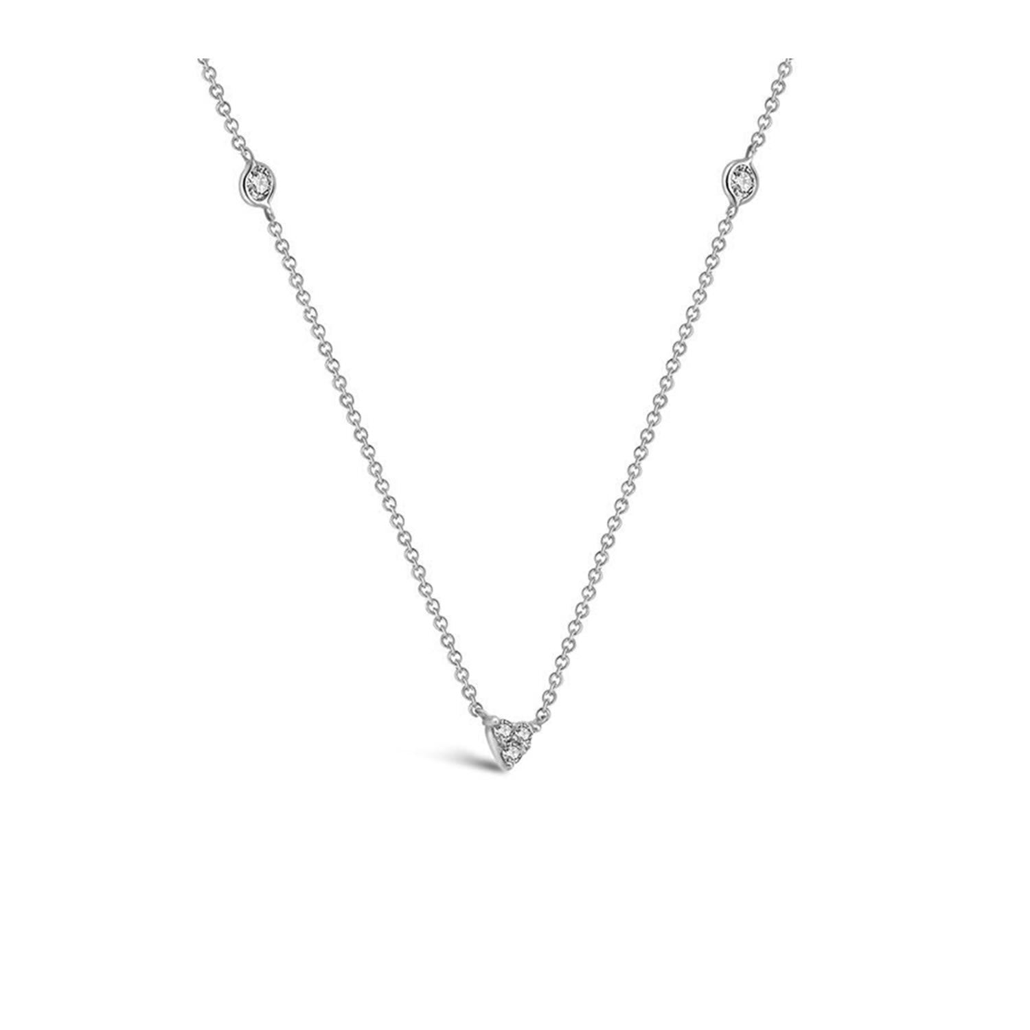 18K White Gold Trianlgle Shape Diamond Necklace / Choker