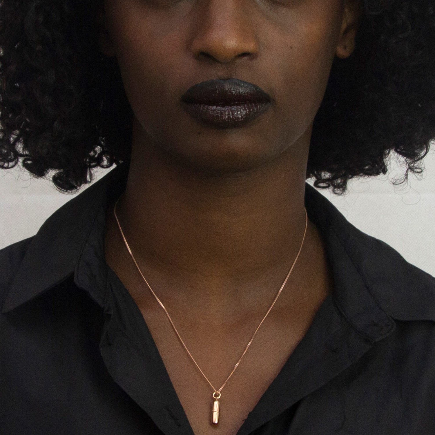 18Kt Rose Gold Plated Mini Pill Pendant