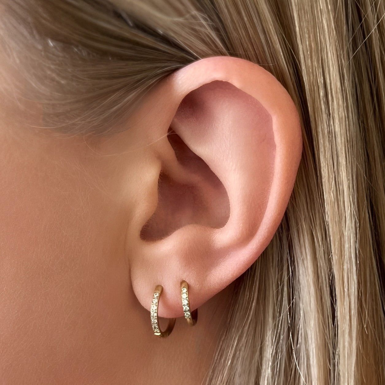 Transition Sleeper Huggie Hoops Gold Earrings Bundle Set
