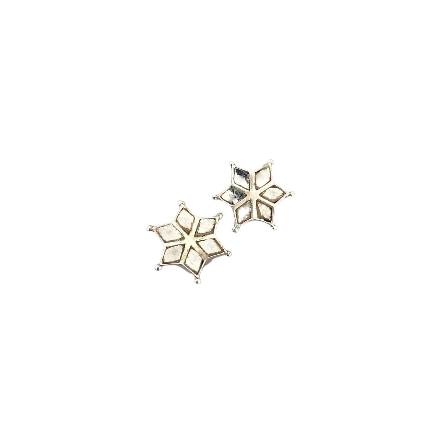 Mirror Star Stud Earrings - Sterling Silver & Mirror