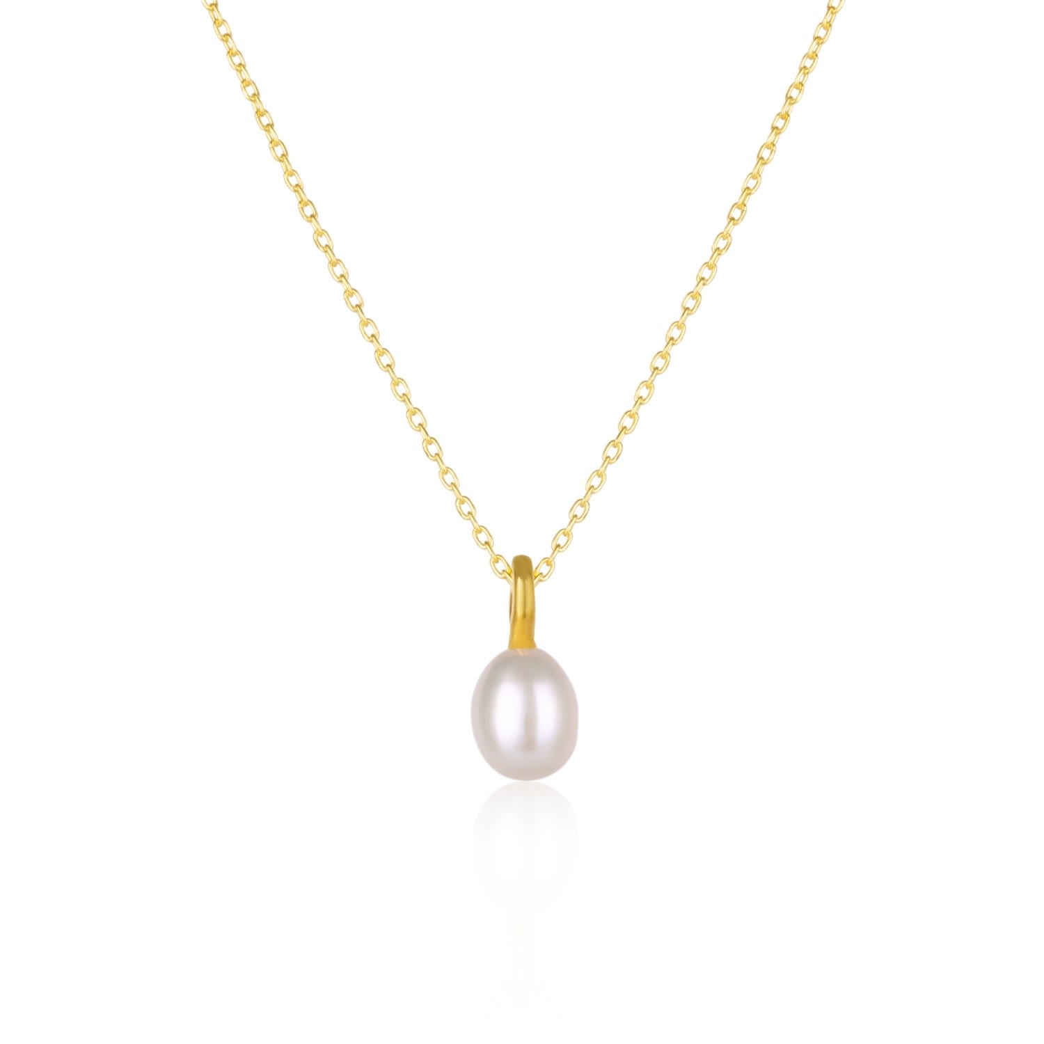 Treasures Baroque Seed Pearl Pendant Sterling Silver Necklace - Gold