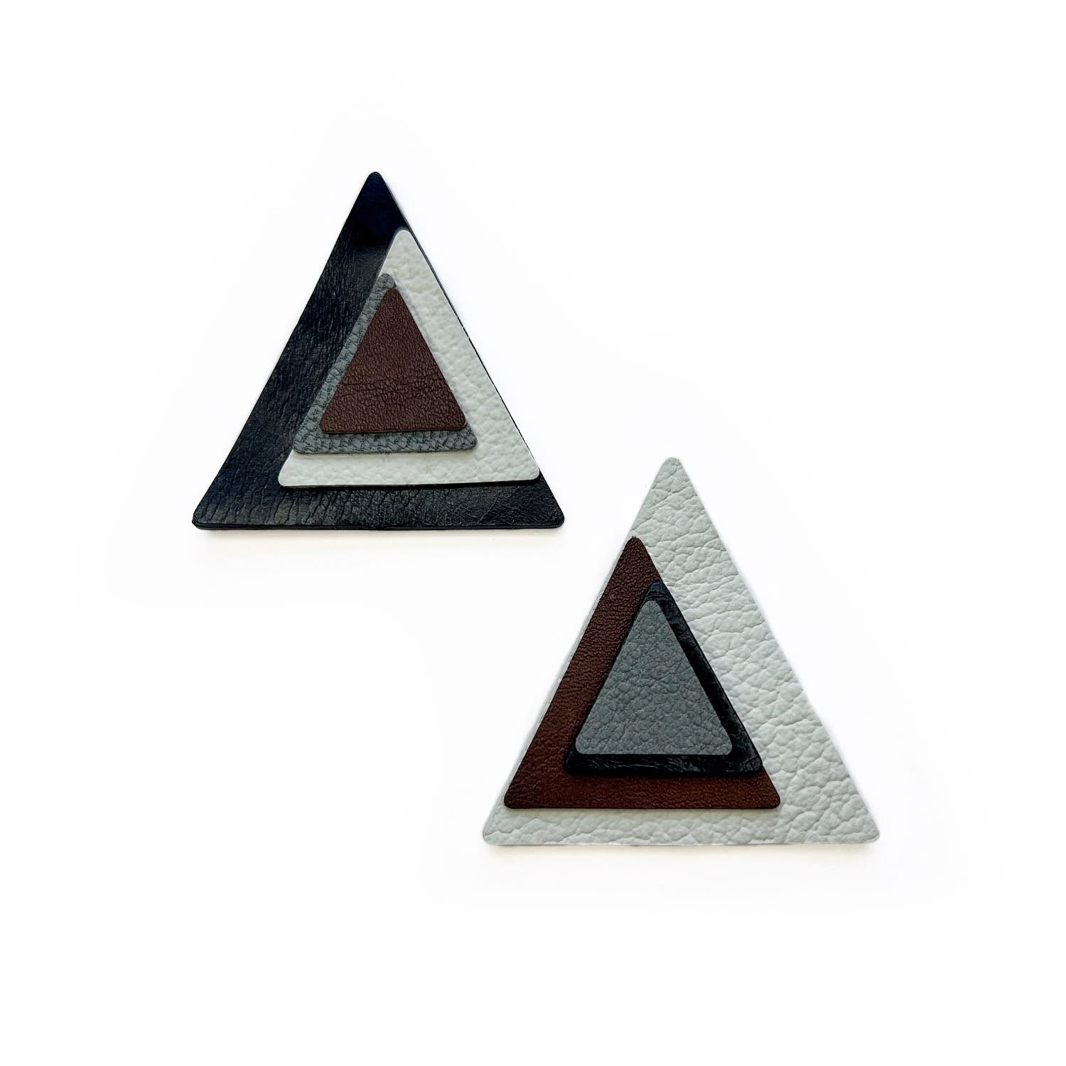 Triad Stud Leather Earrings