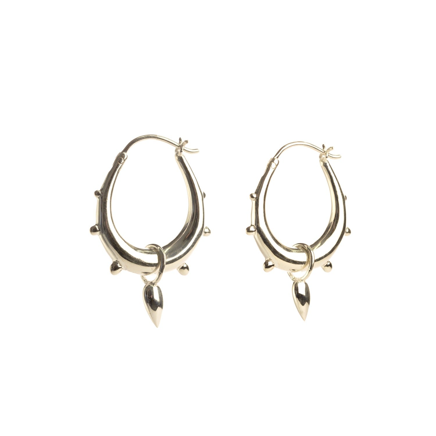 Tribal Spike Hoops - Sterling Silver