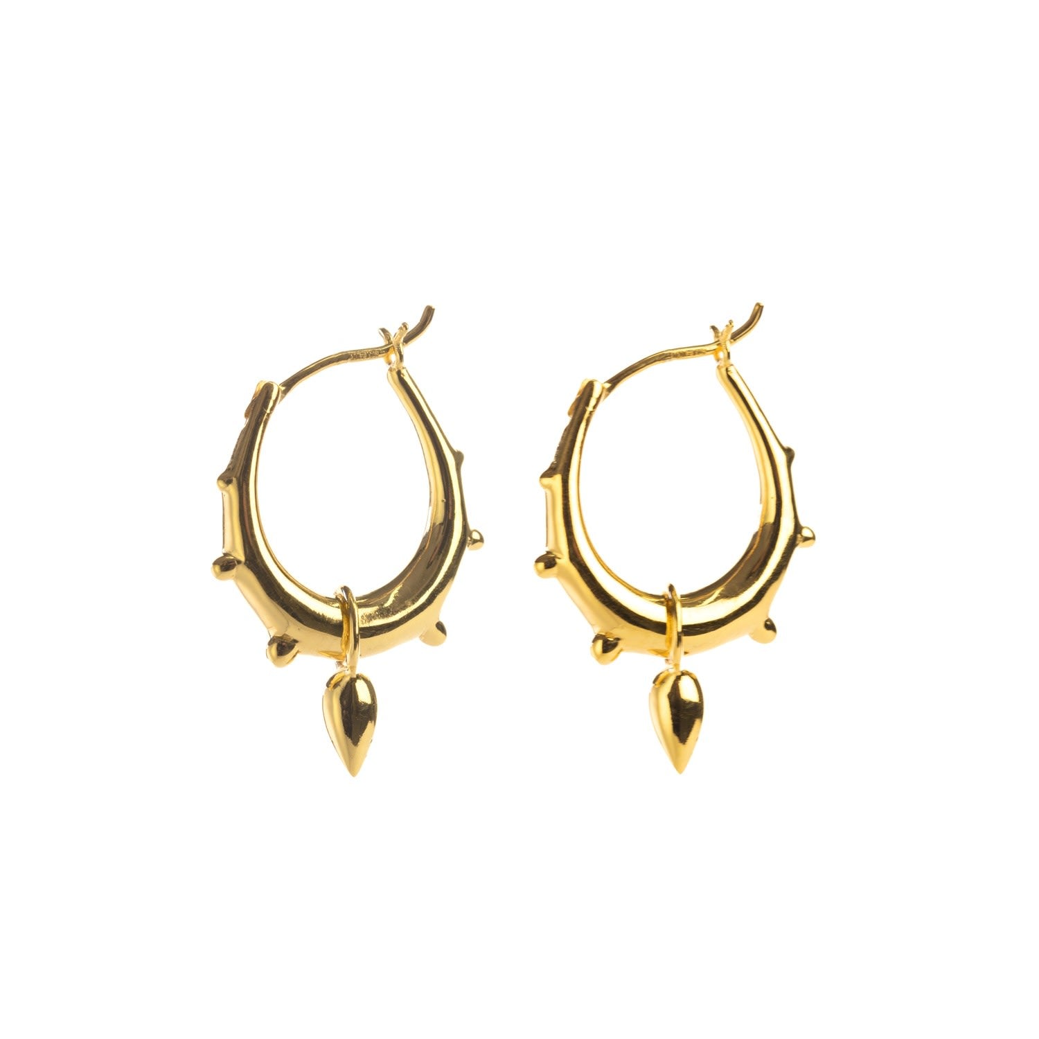 Tribal Spike Hoops - Gold Plated