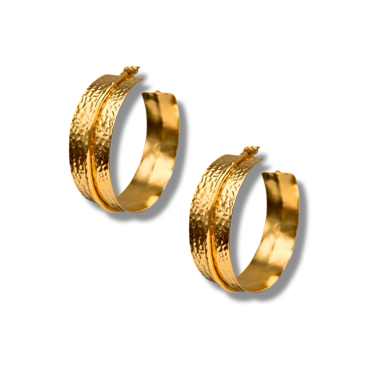 Tribella Textured Hoop Earrings