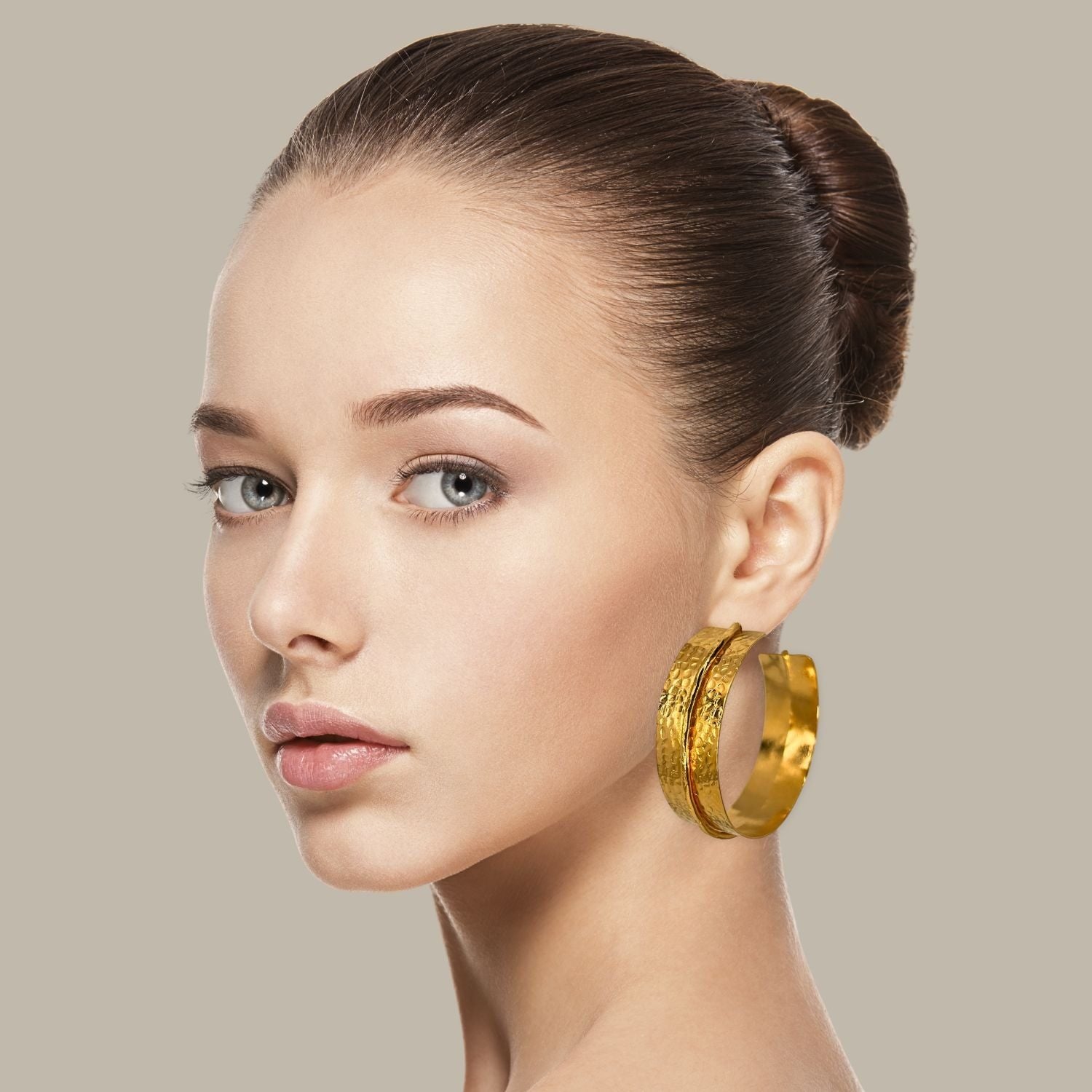 Tribella Textured Hoop Earrings