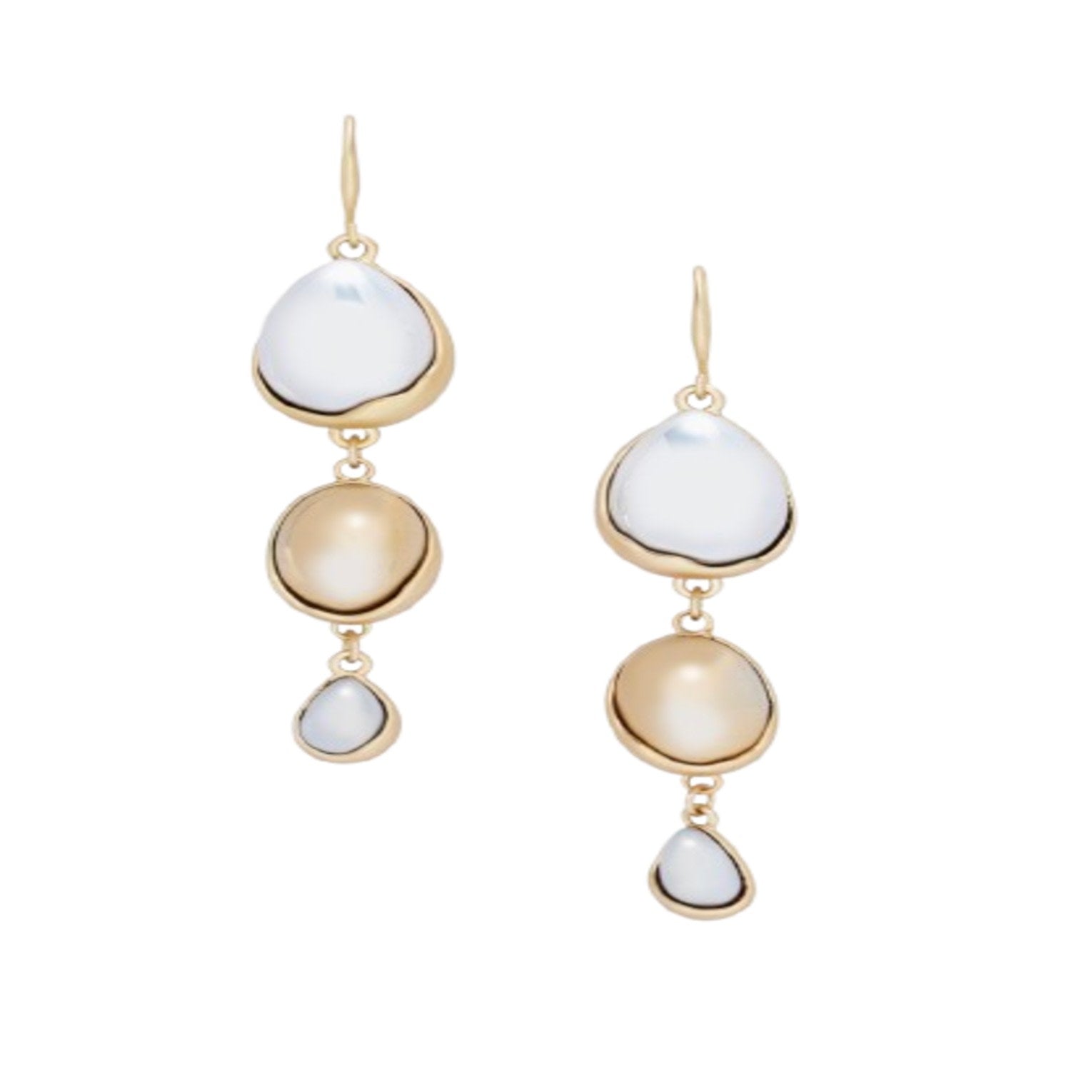 Triple Glass Orb Dangle Earrings