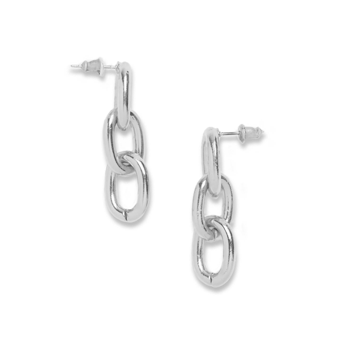 Triple Link Earring - Silver