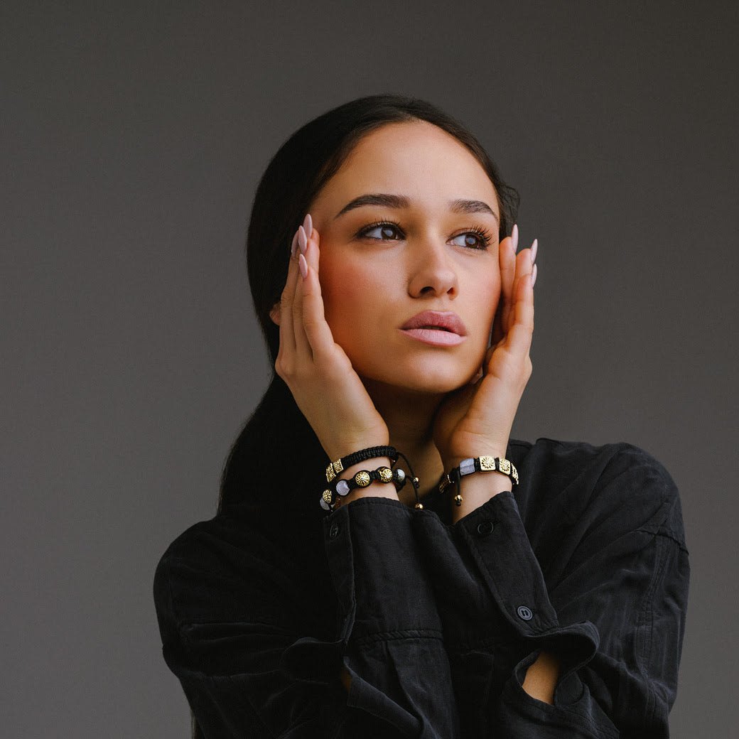 Triple Macráme Bracelet In Gold