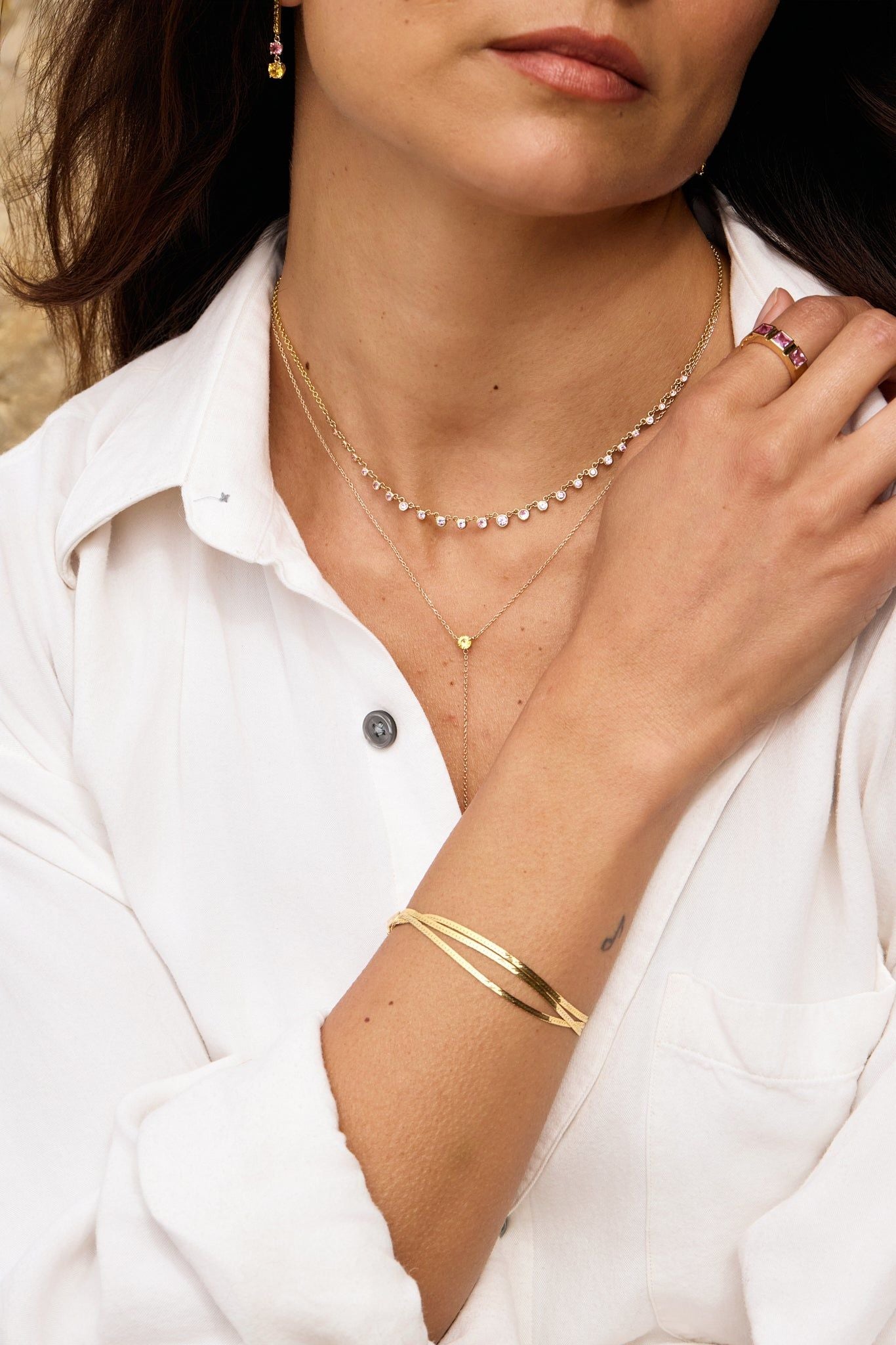 Triple Strand Herringbone Bracelet