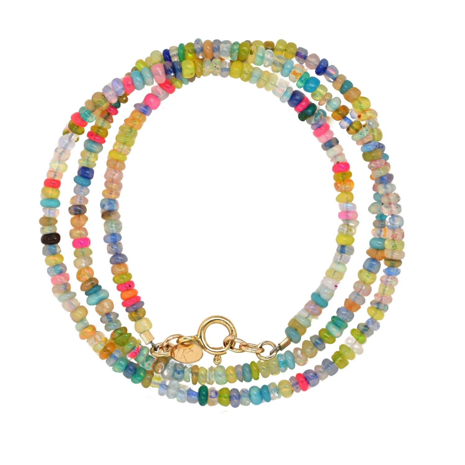 Triple Wrap Bracelet Multi-Colored Opal / Necklace