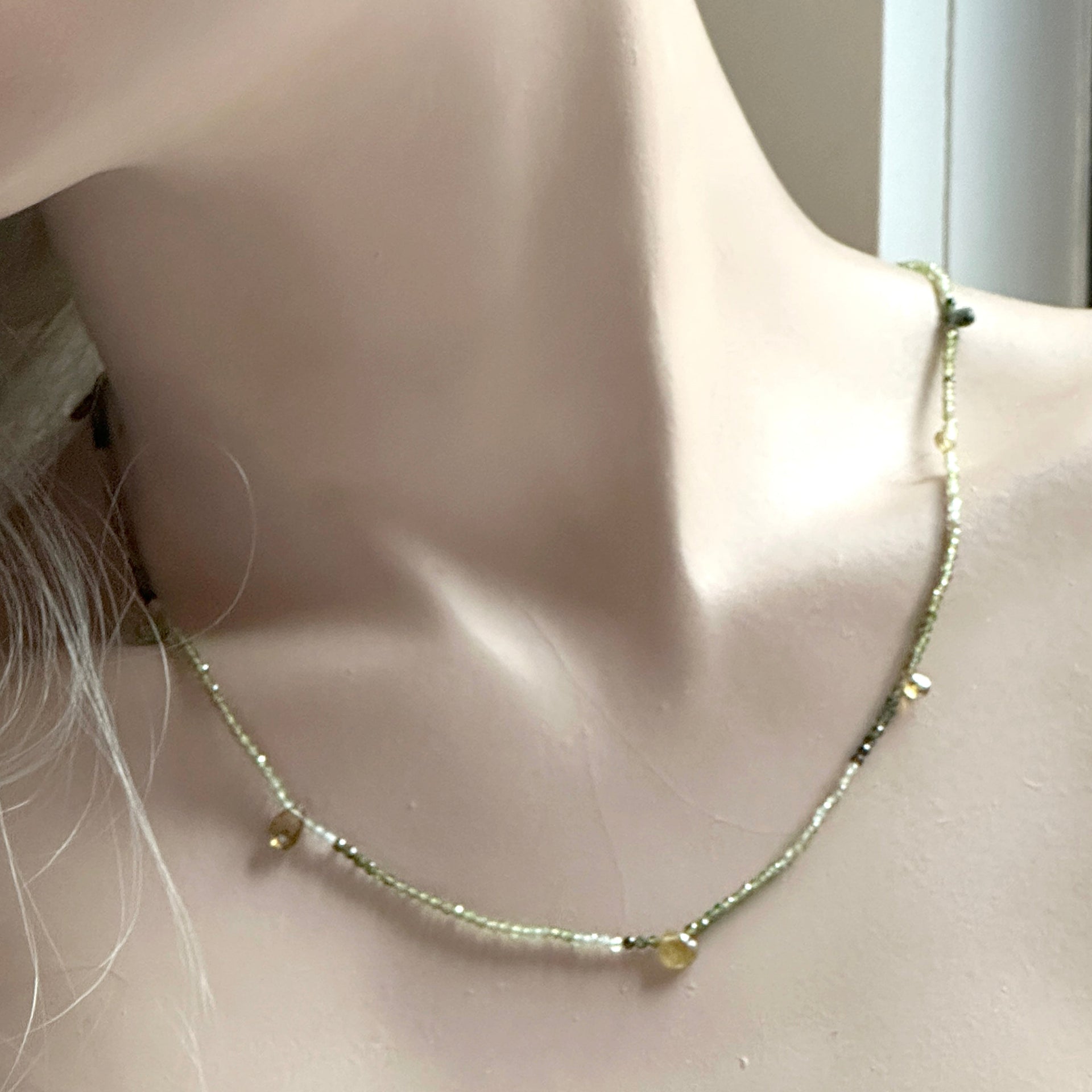 Triple Wrap Green Tourmaline Bracelet Or Necklace