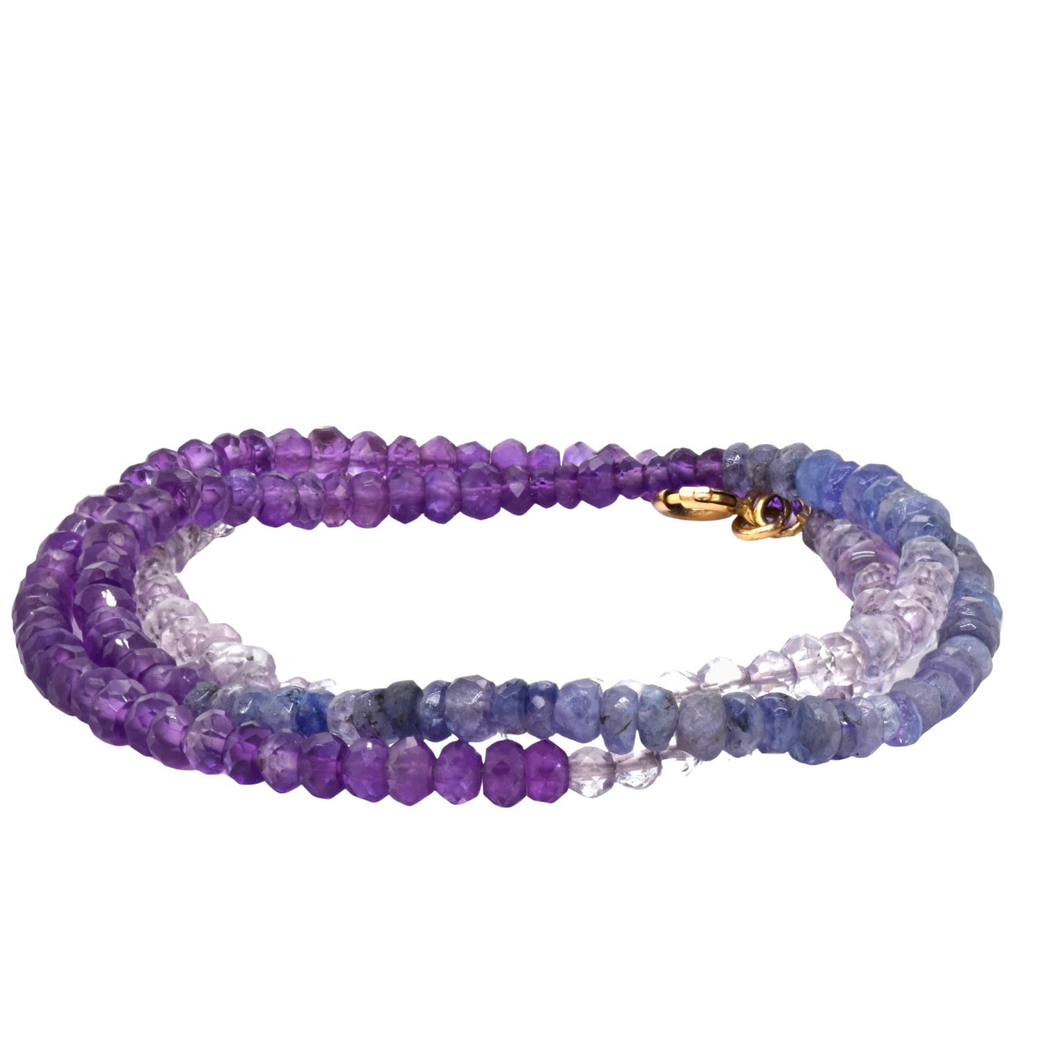Triple Wrap Tanzanite Amethyst Bracelet Or Necklace