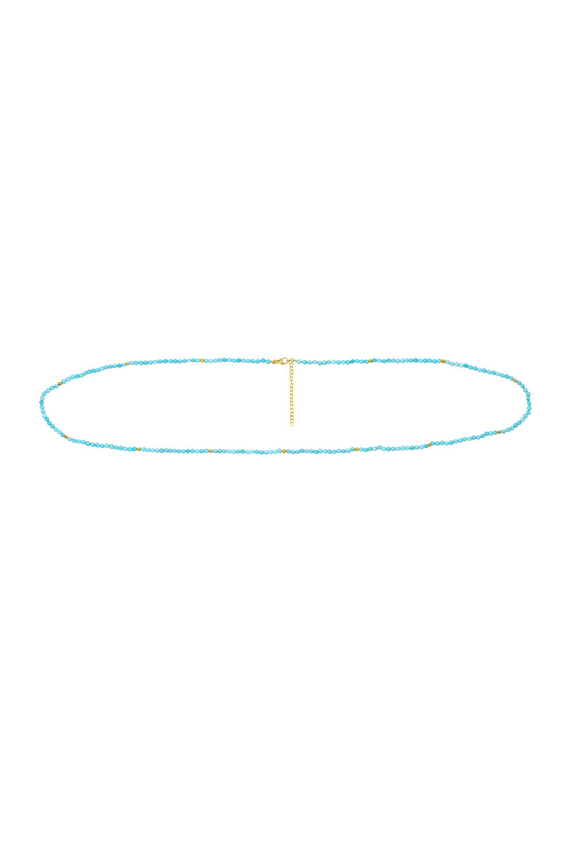 Dorsa Turquoise & Gold Multiwear Belly Chain And Necklace
