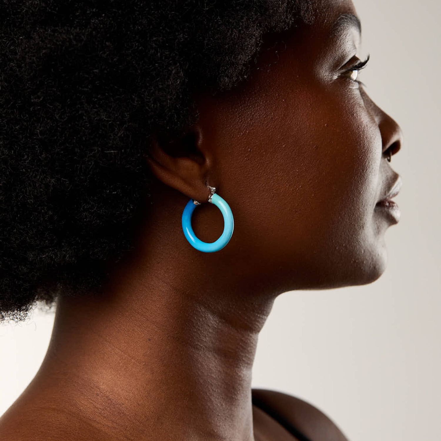 Tropicale Ocean Hoop - Silver