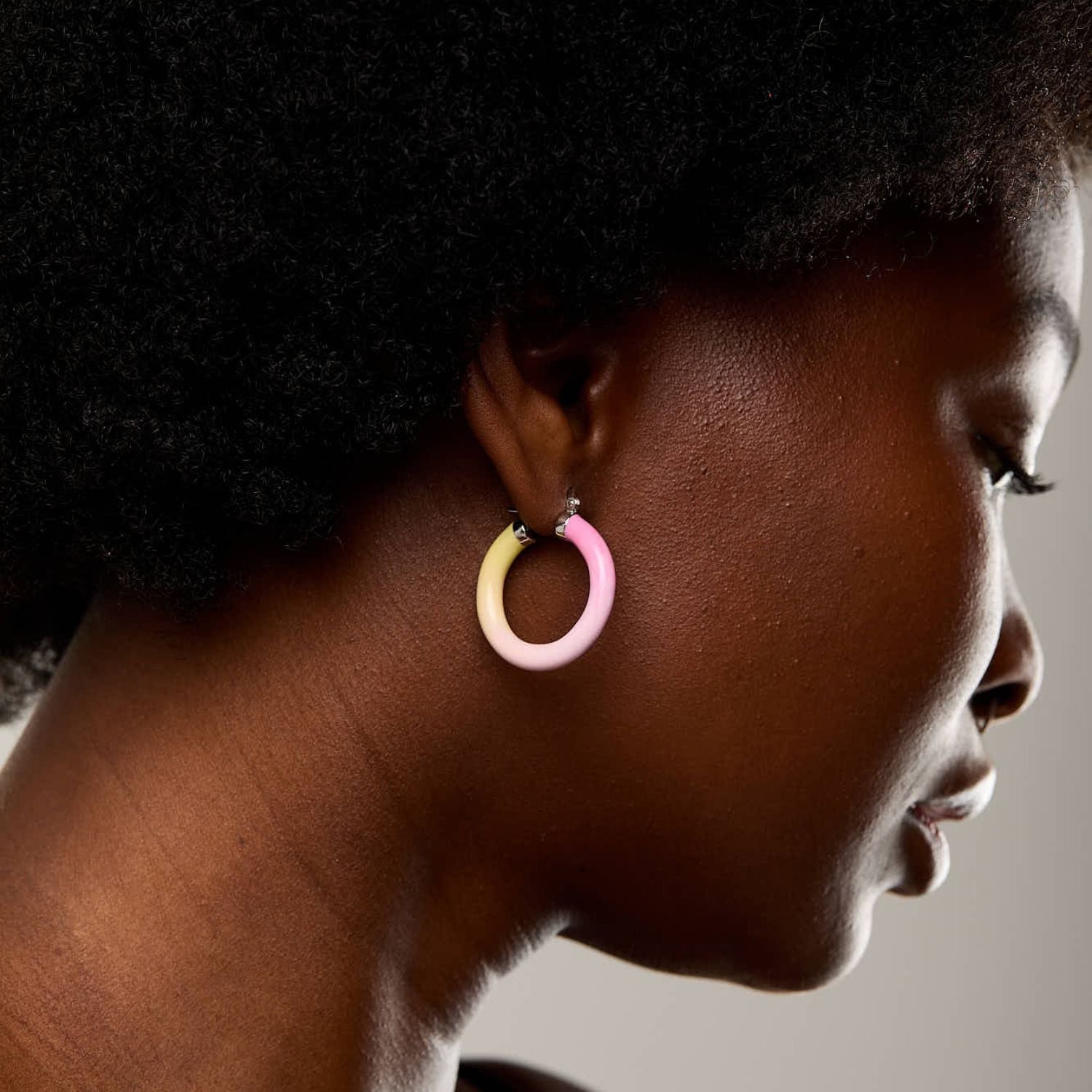 Tropicale Sunset Hoop - Silver