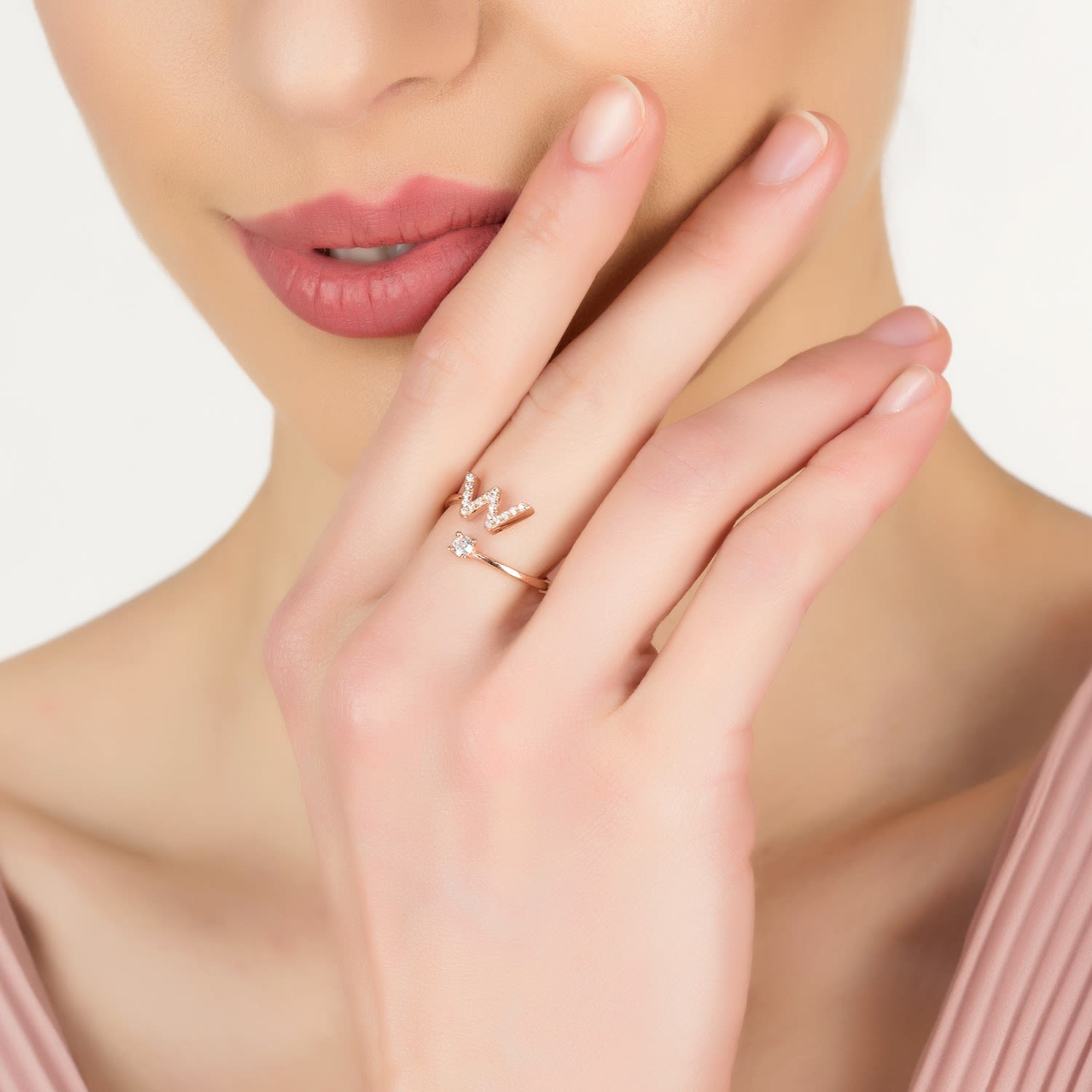 Initial Ring Rosegold W