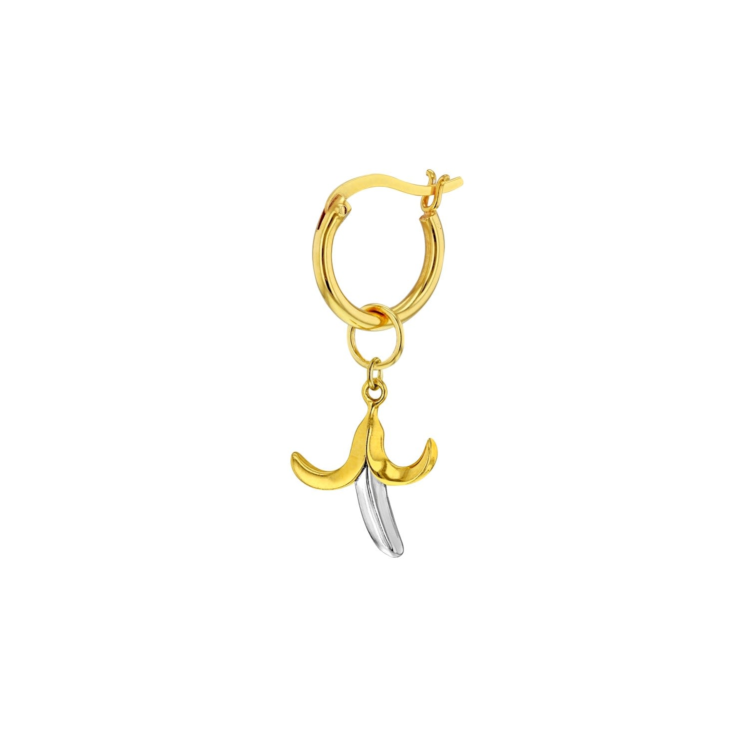 Mini Banana Pendant 2Tone 18Kt Gold-Plate & Sterling Silver On Gold Chain