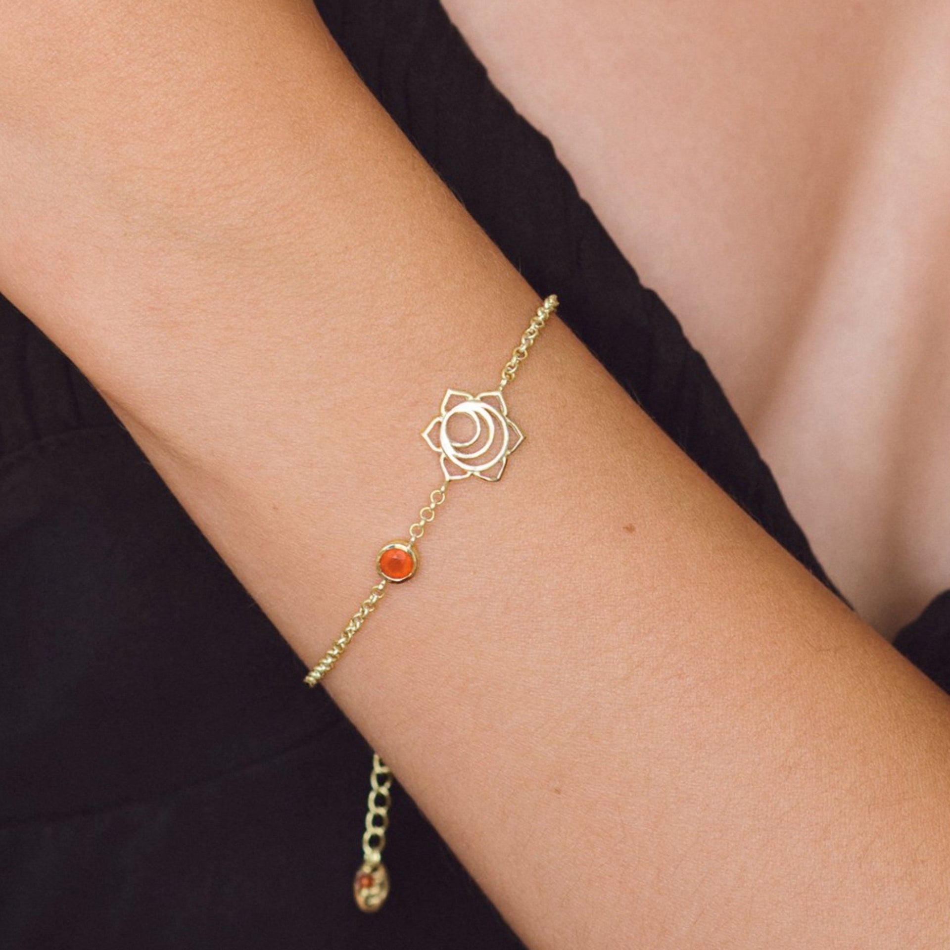 Sacral Chakra Gold Vermeil Bracelet - Carnelian