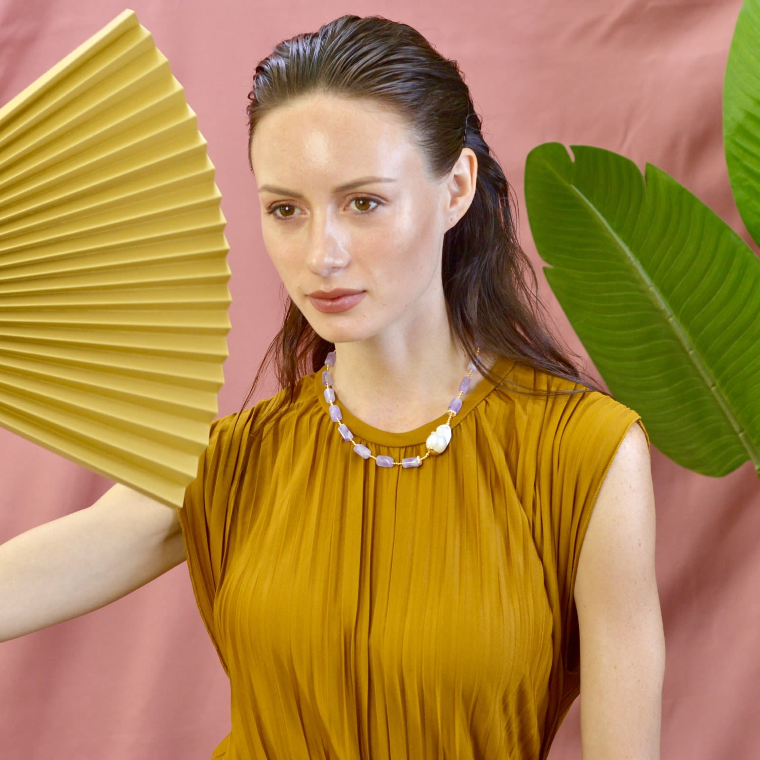 Amethyst & Baroque Choker