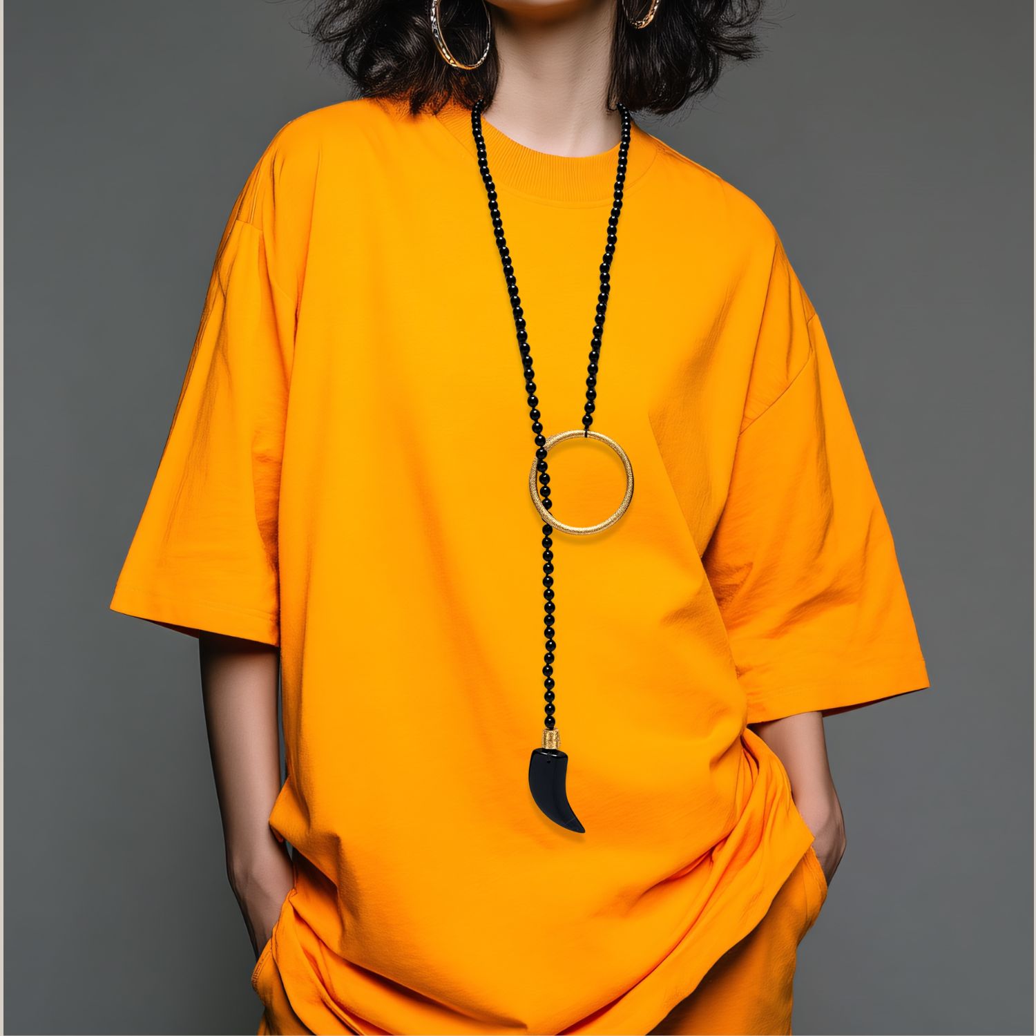 Tucan Tusk Onyx Necklace