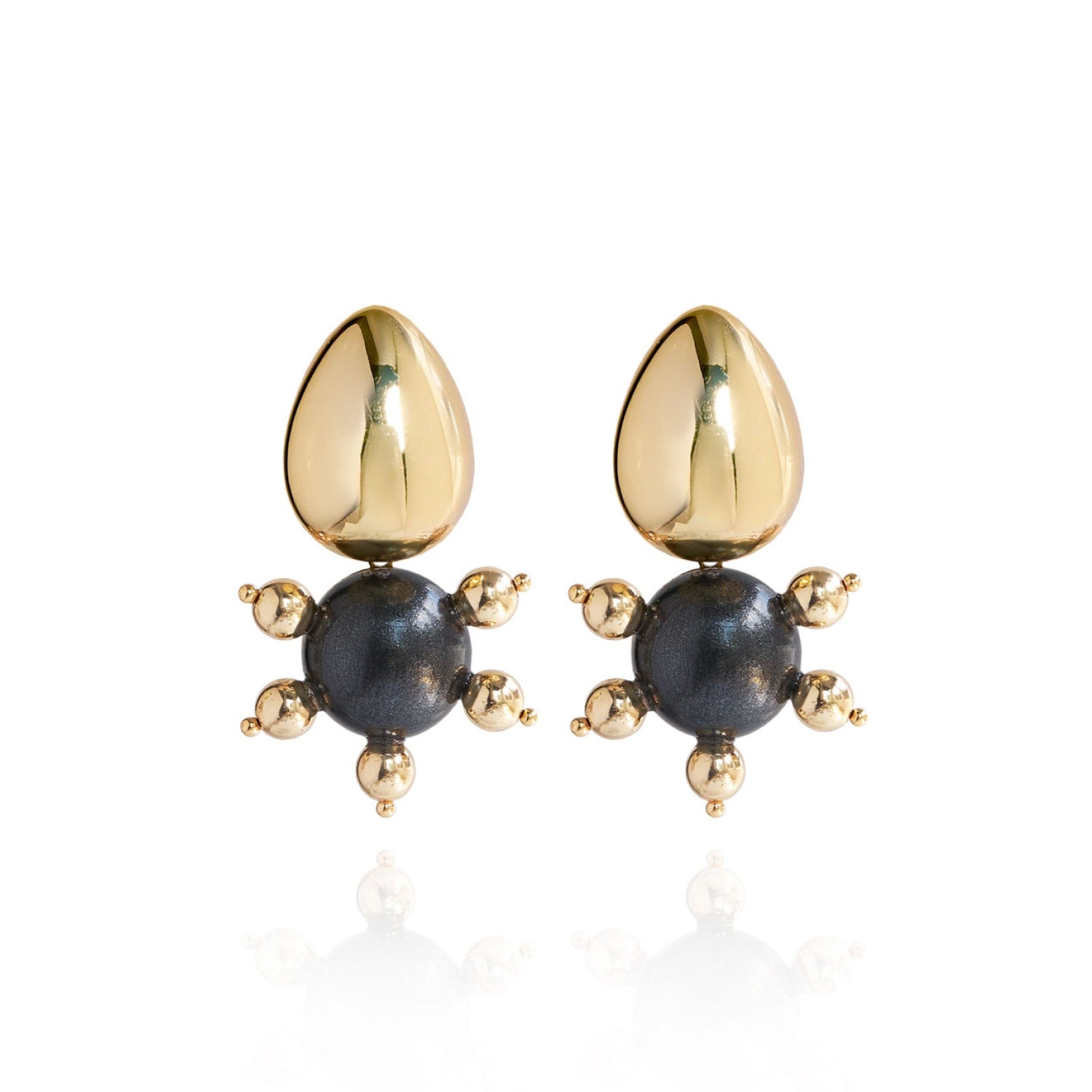 Tulia Earrings In Black Coral