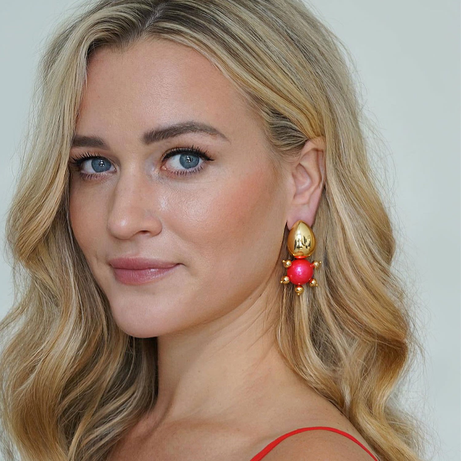 Tulia Earrings In Coral Sunset