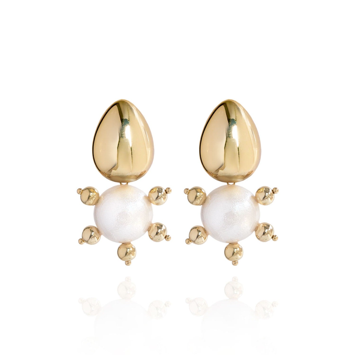 Tulia Earrings In White Heron
