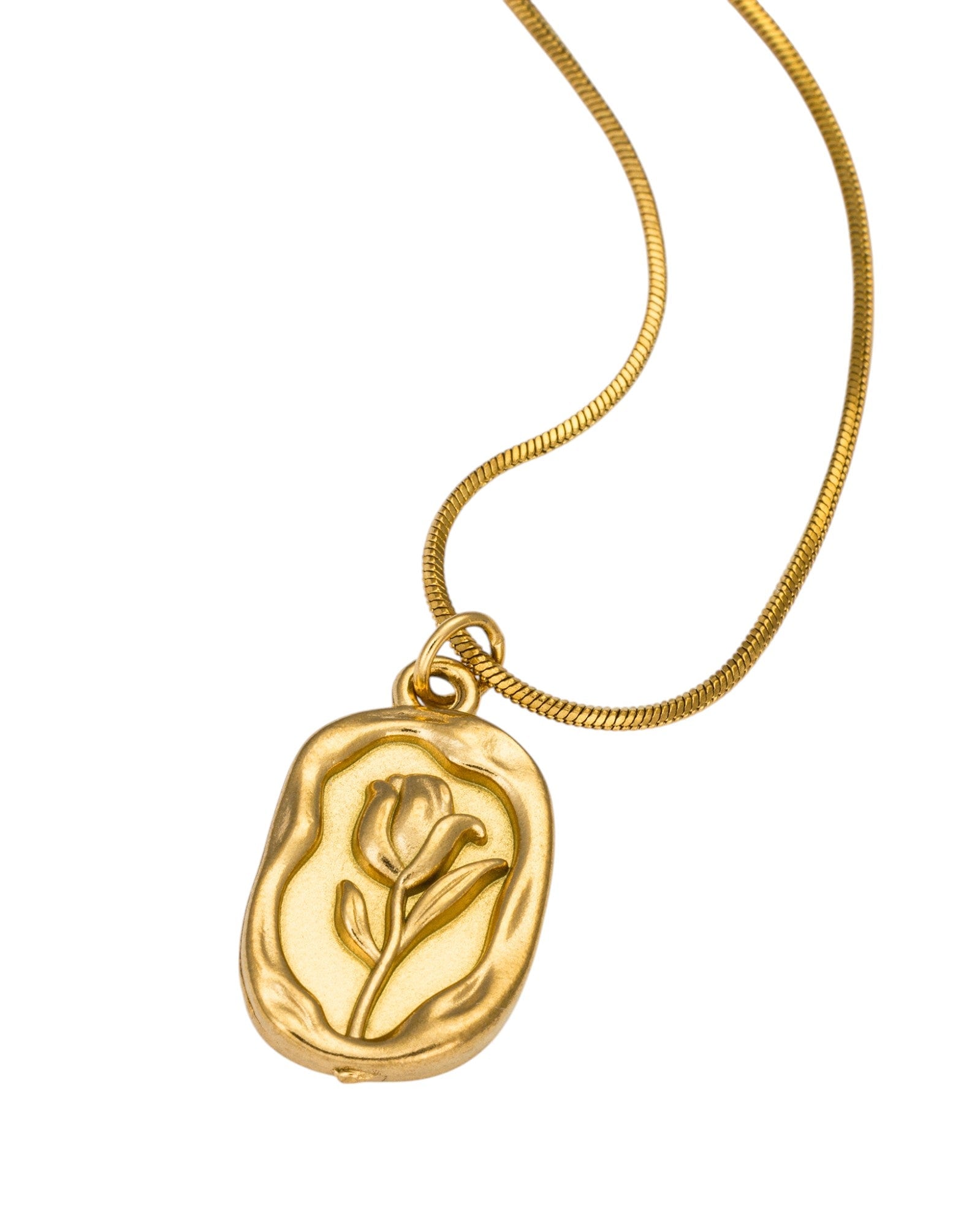 Tulip Medallion Necklace In Gilded Bloom