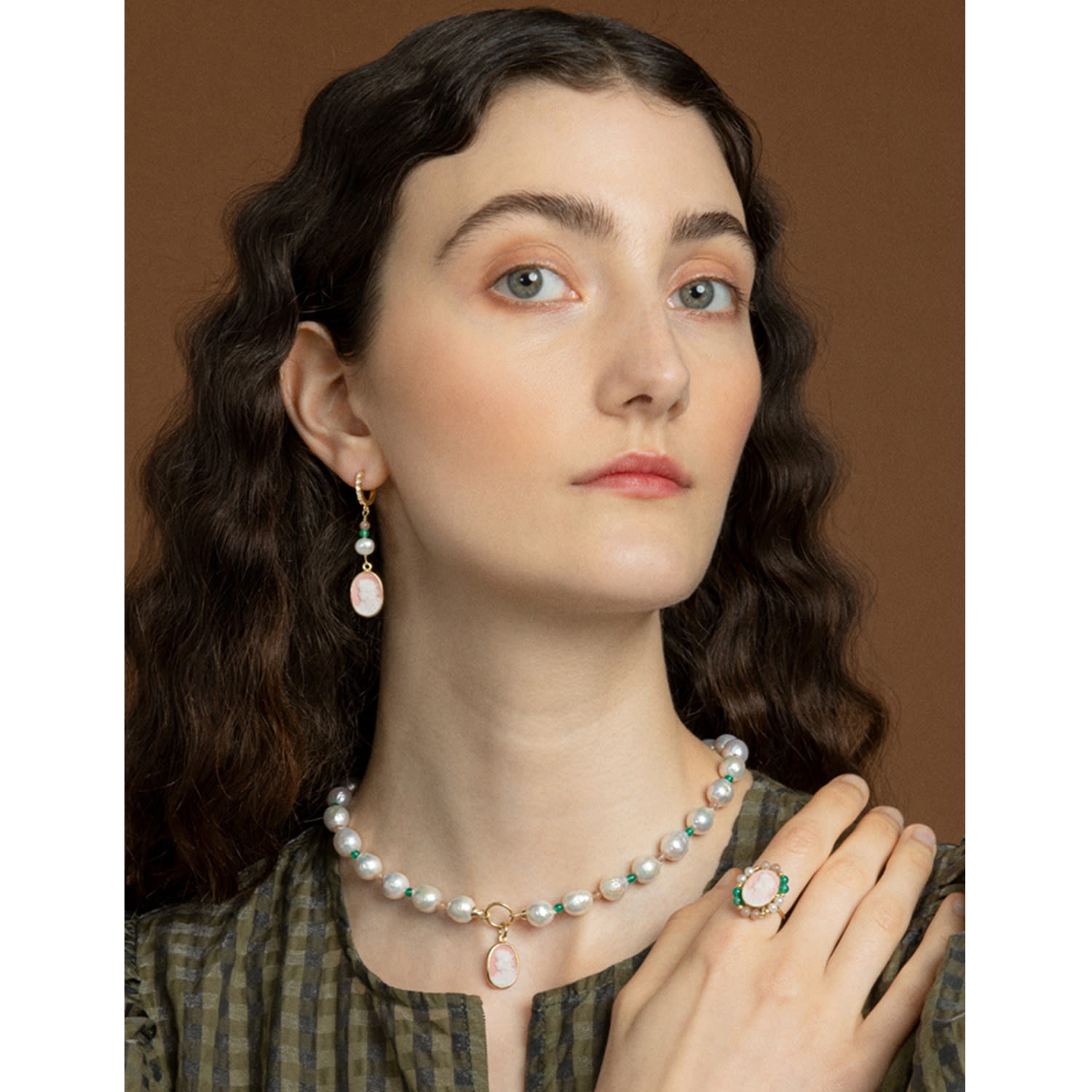 Little Lovelies Gold-Plated Pink Cameo Ring