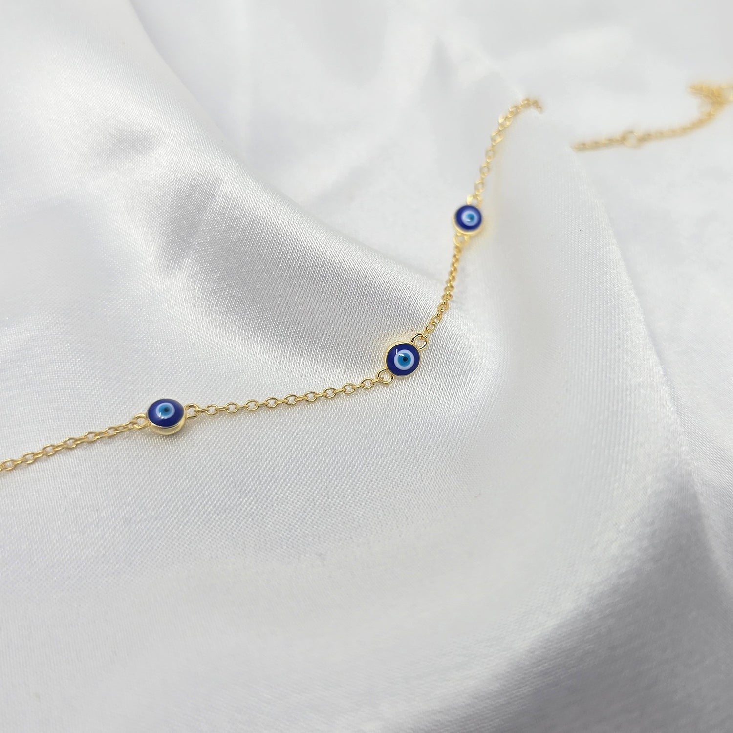 Turkish Evil Eye Gold Plated Charm Friendship Bracelet